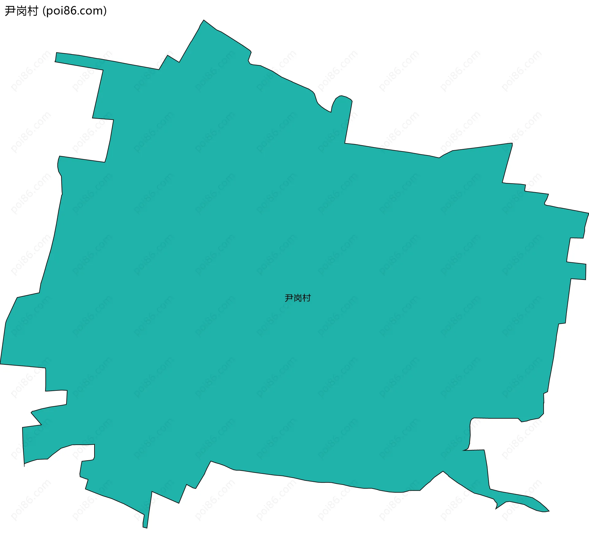 尹岗村边界地图