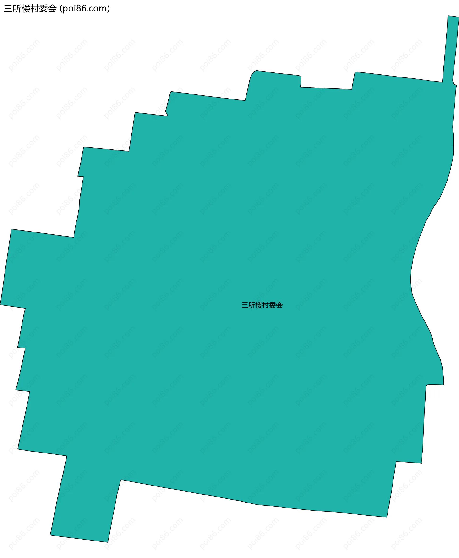 三所楼村委会边界地图