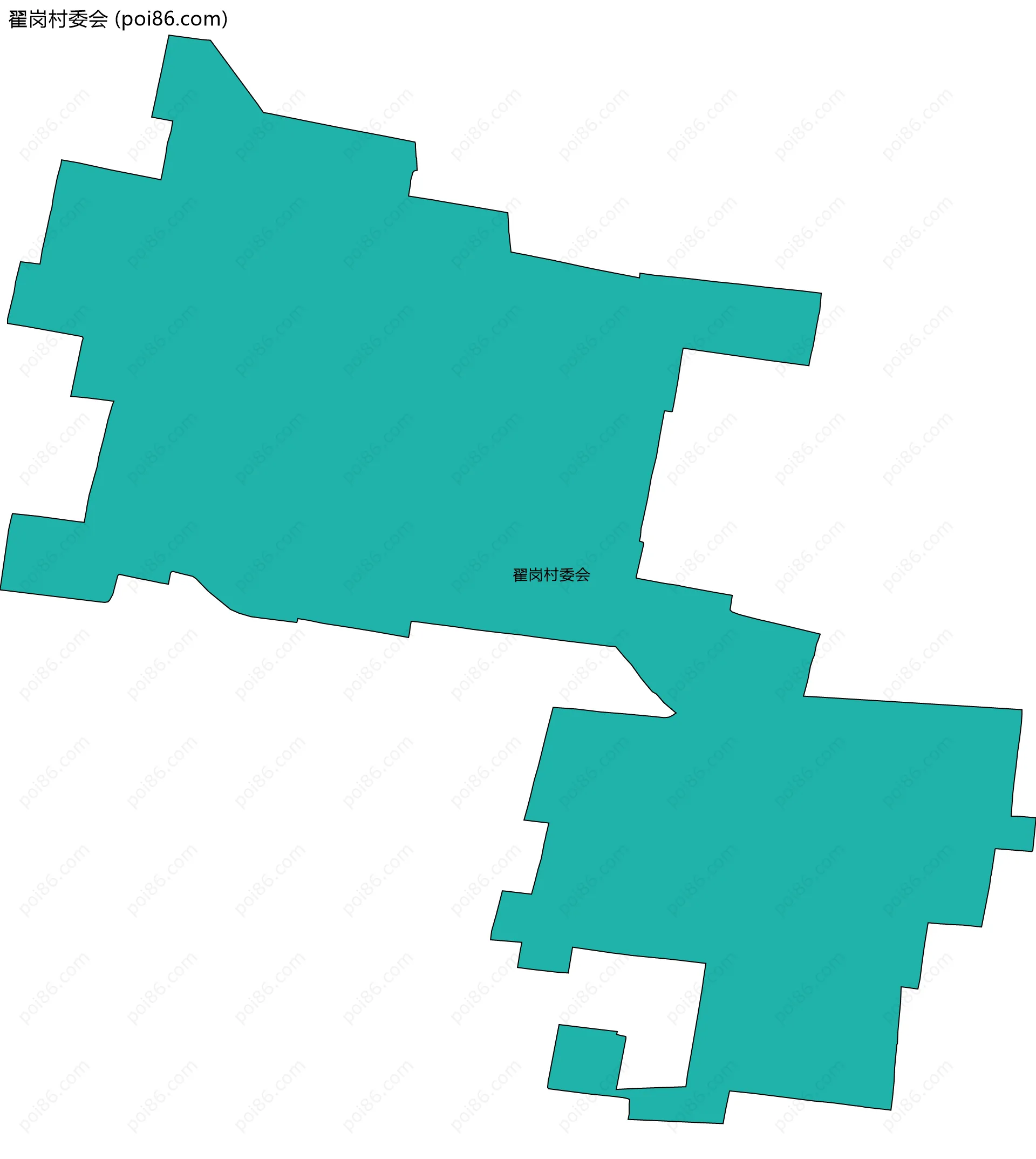 翟岗村委会边界地图