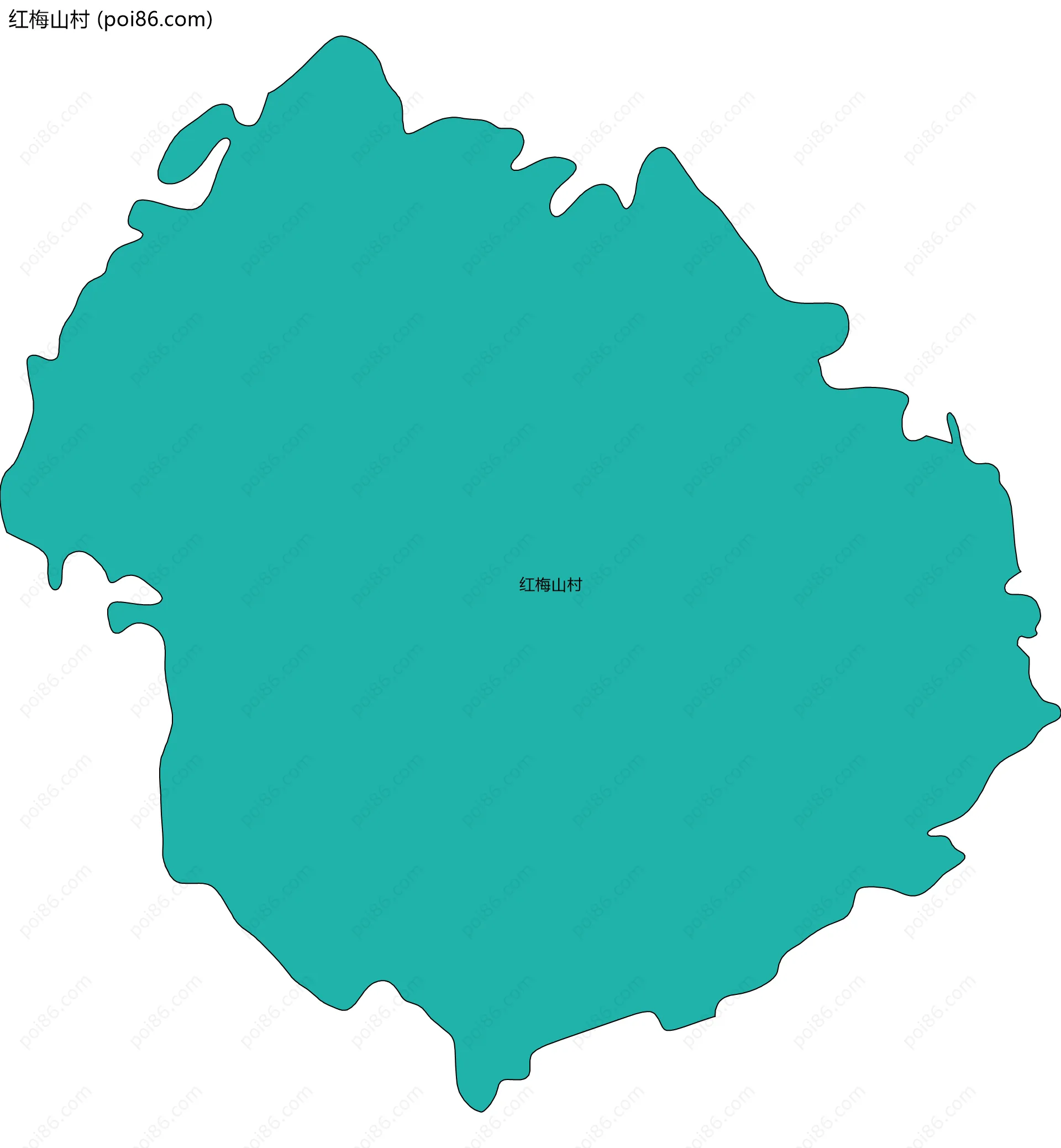 红梅山村边界地图