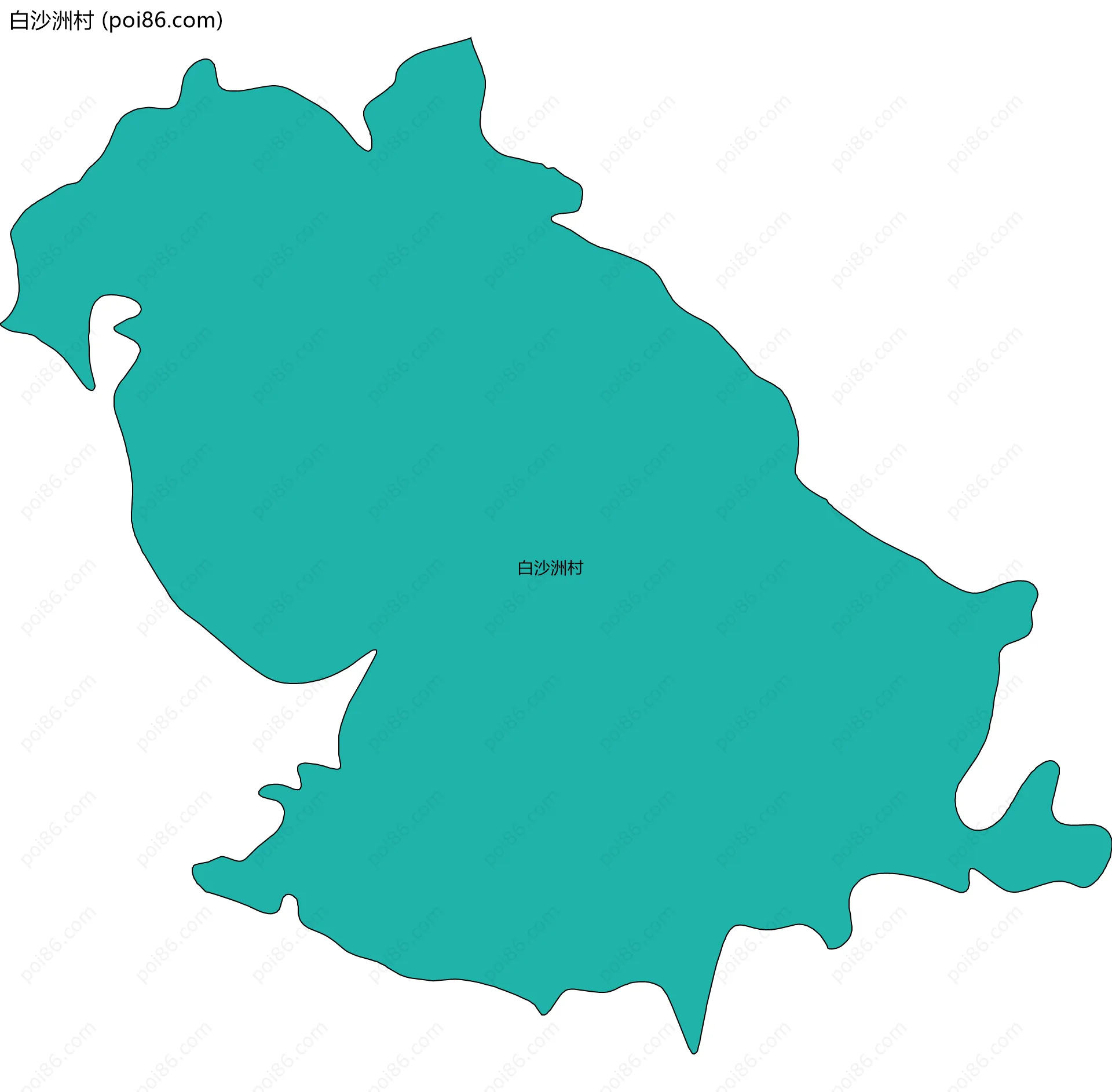 白沙洲村边界地图