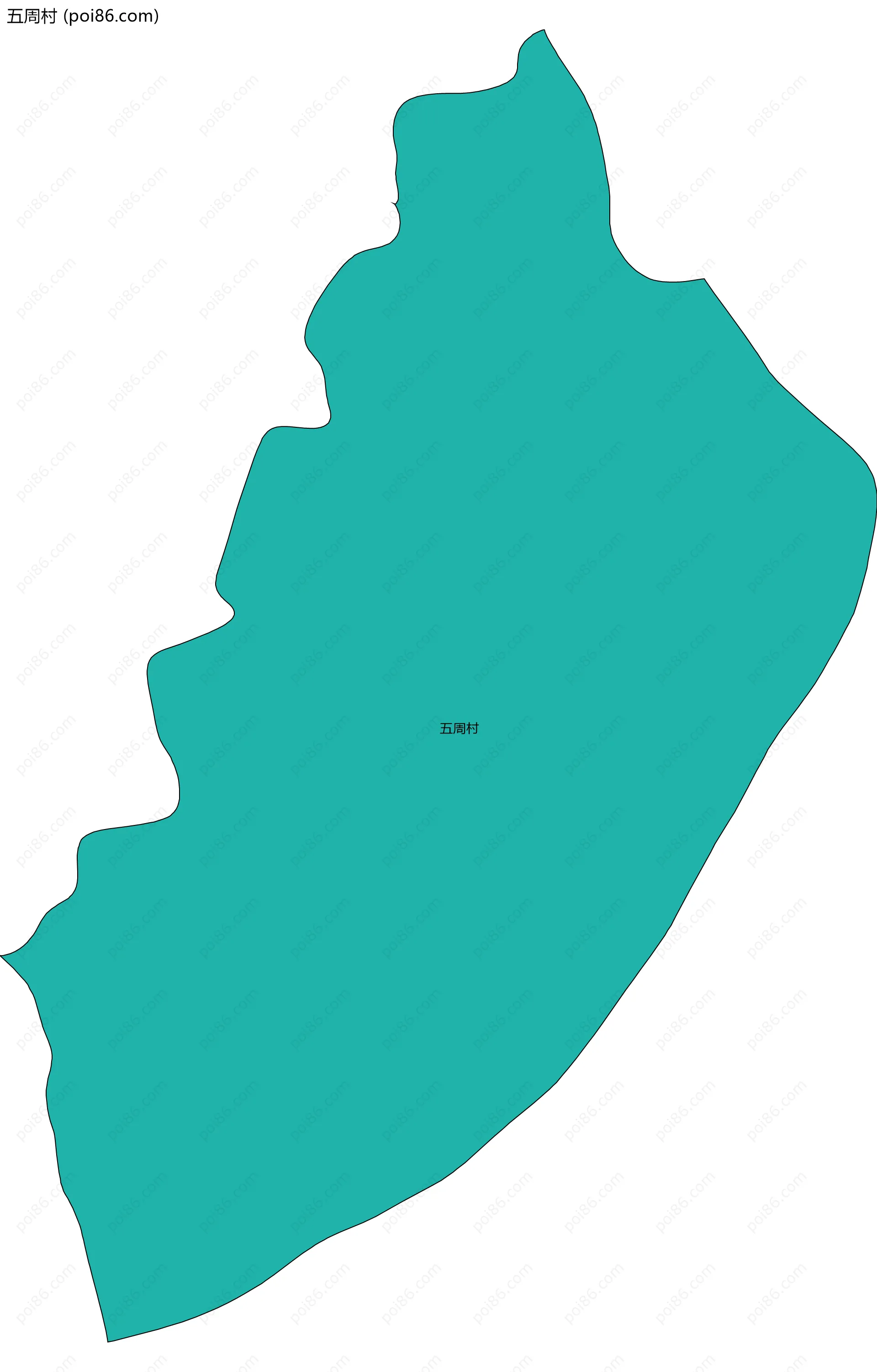 五周村边界地图