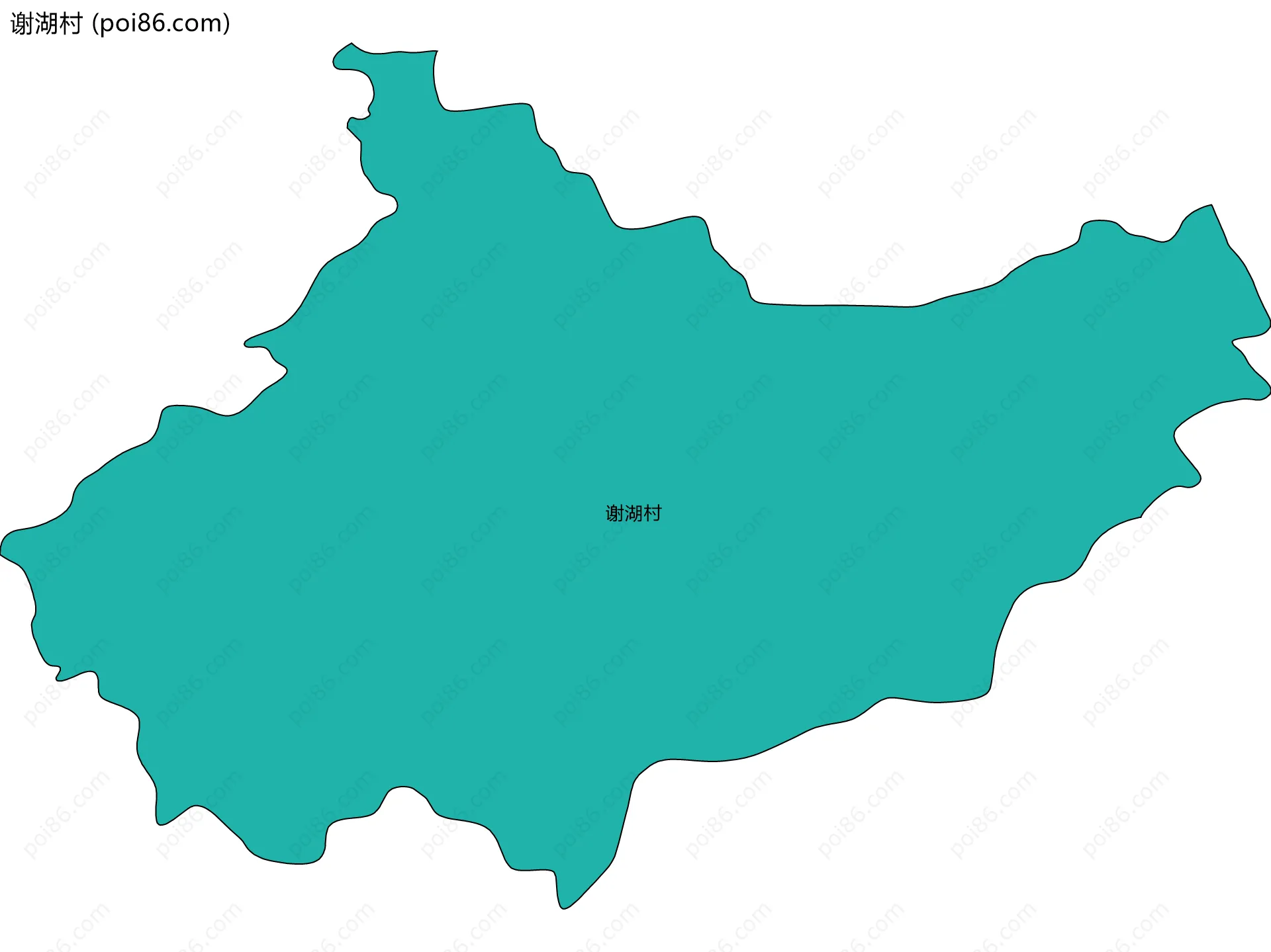 谢湖村边界地图