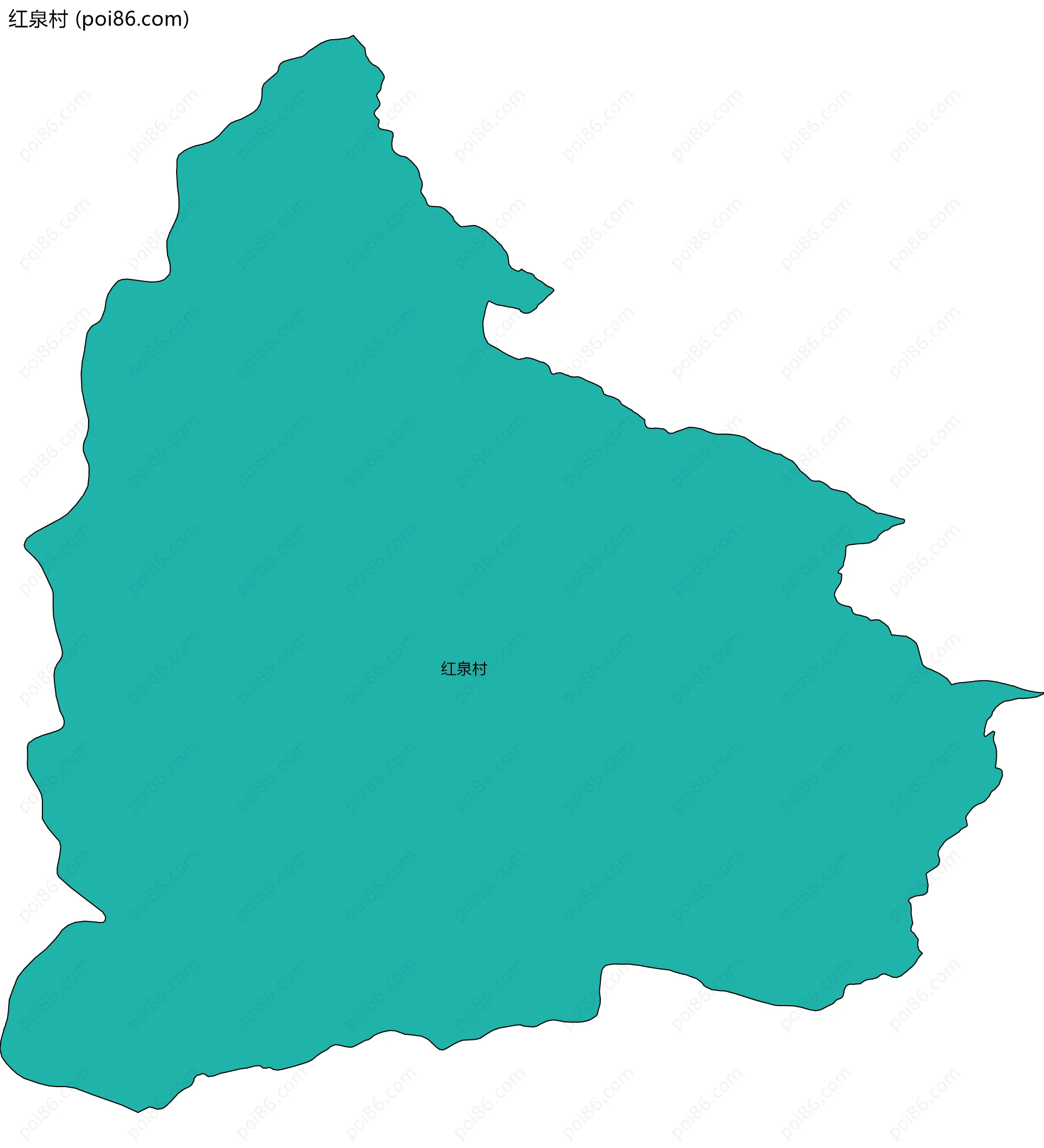 红泉村边界地图