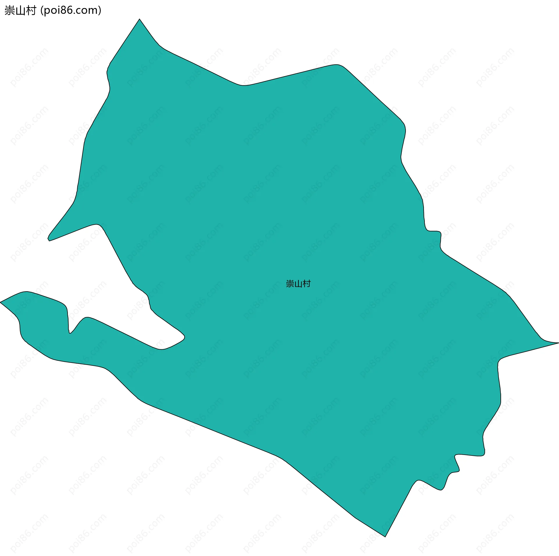 崇山村边界地图