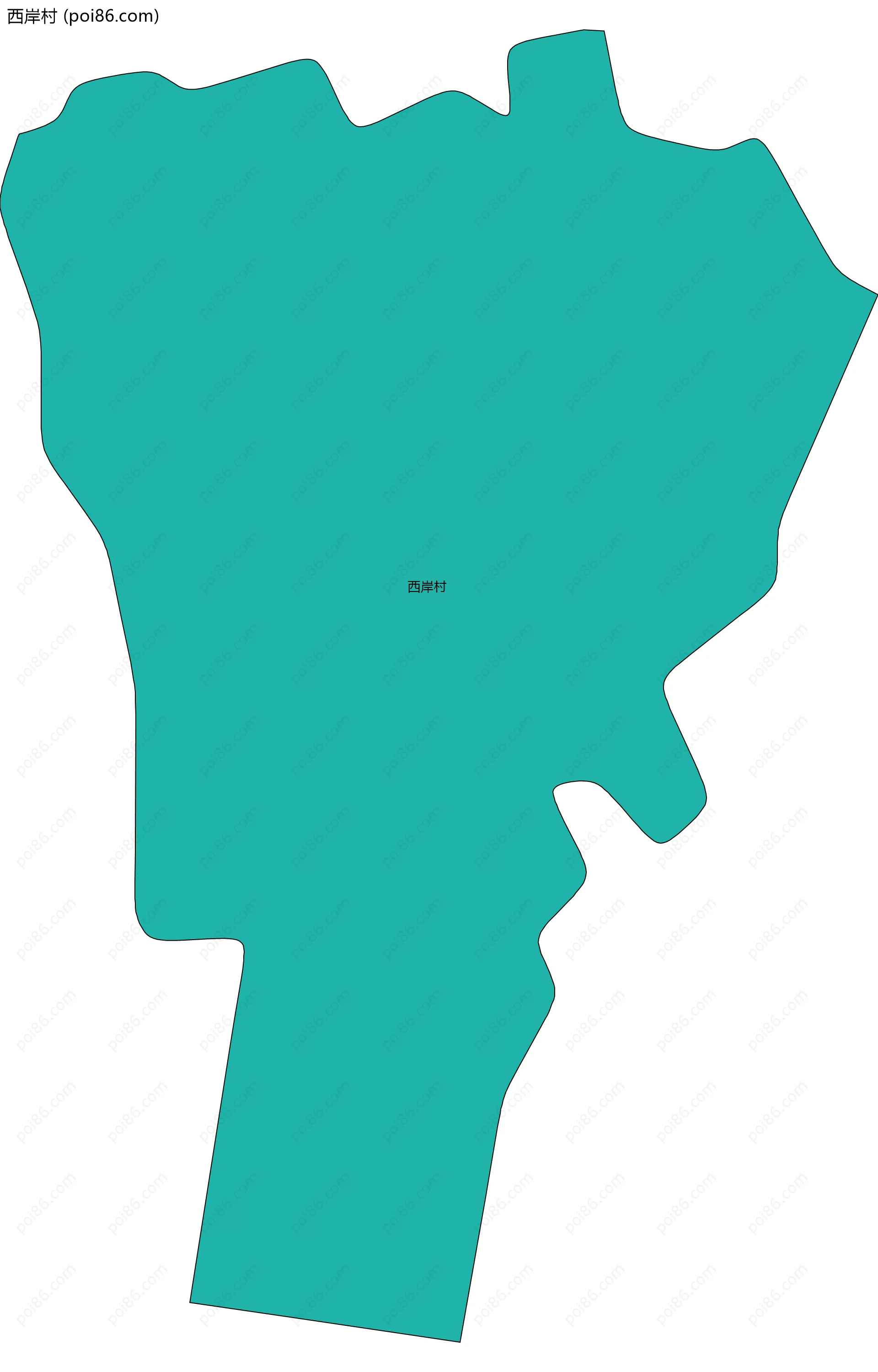 西岸村边界地图