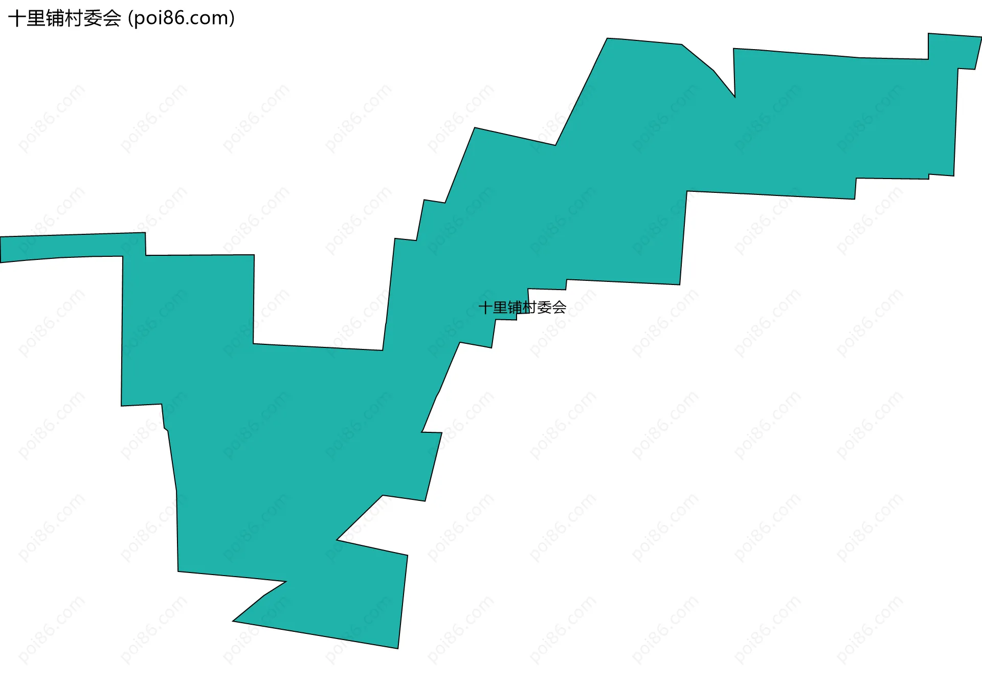 十里铺村委会边界地图