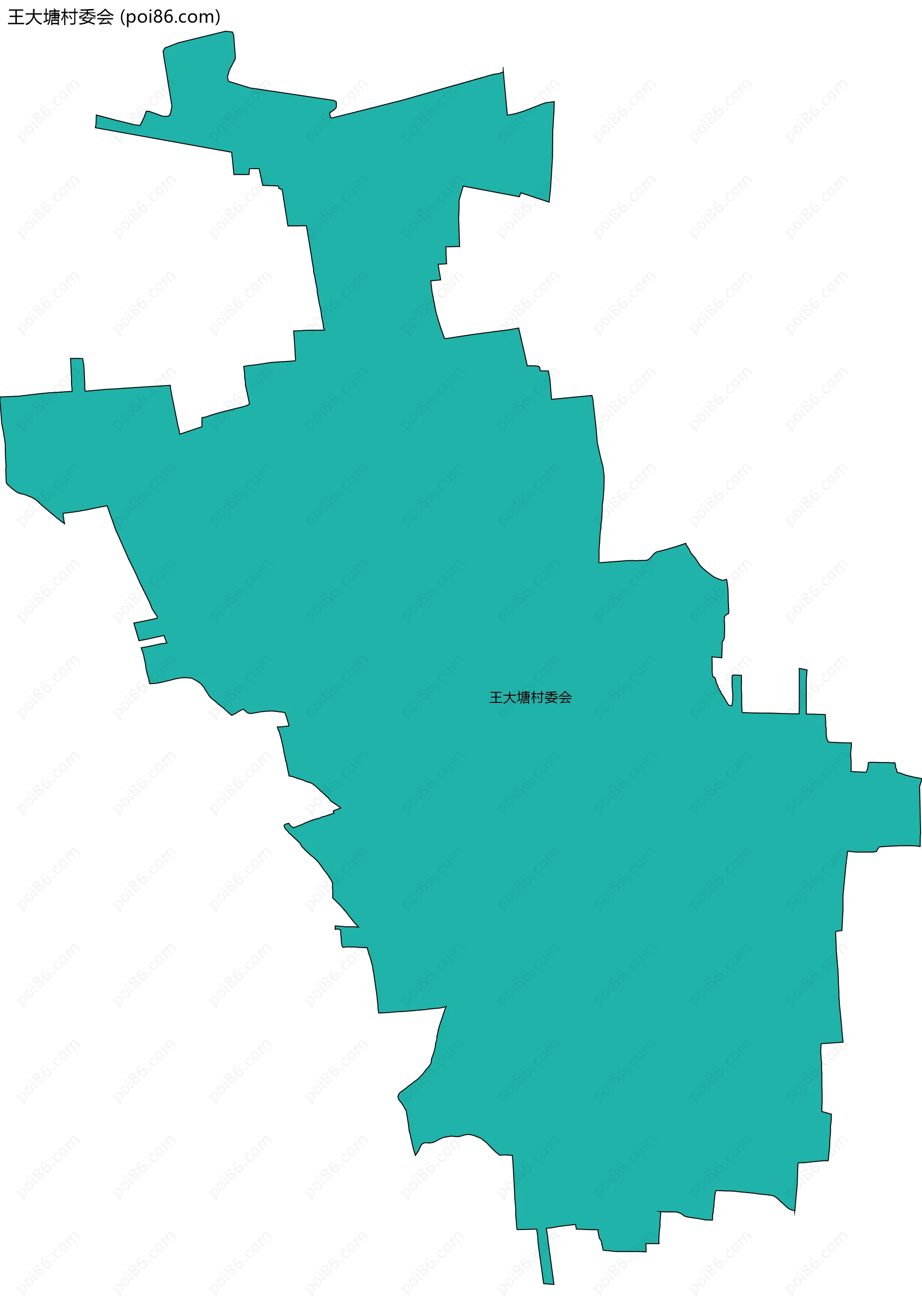 王大塘村委会边界地图