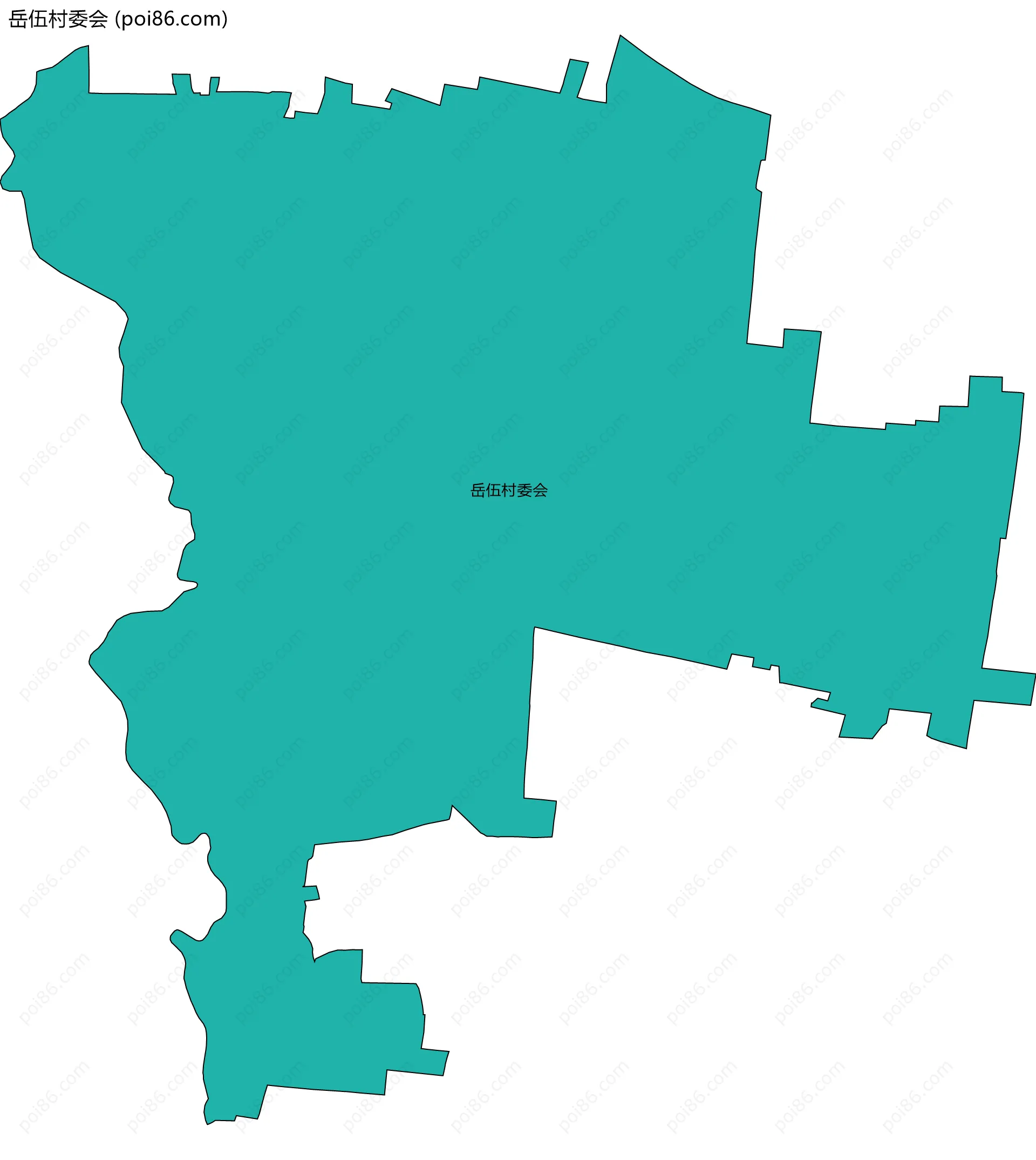 岳伍村委会边界地图