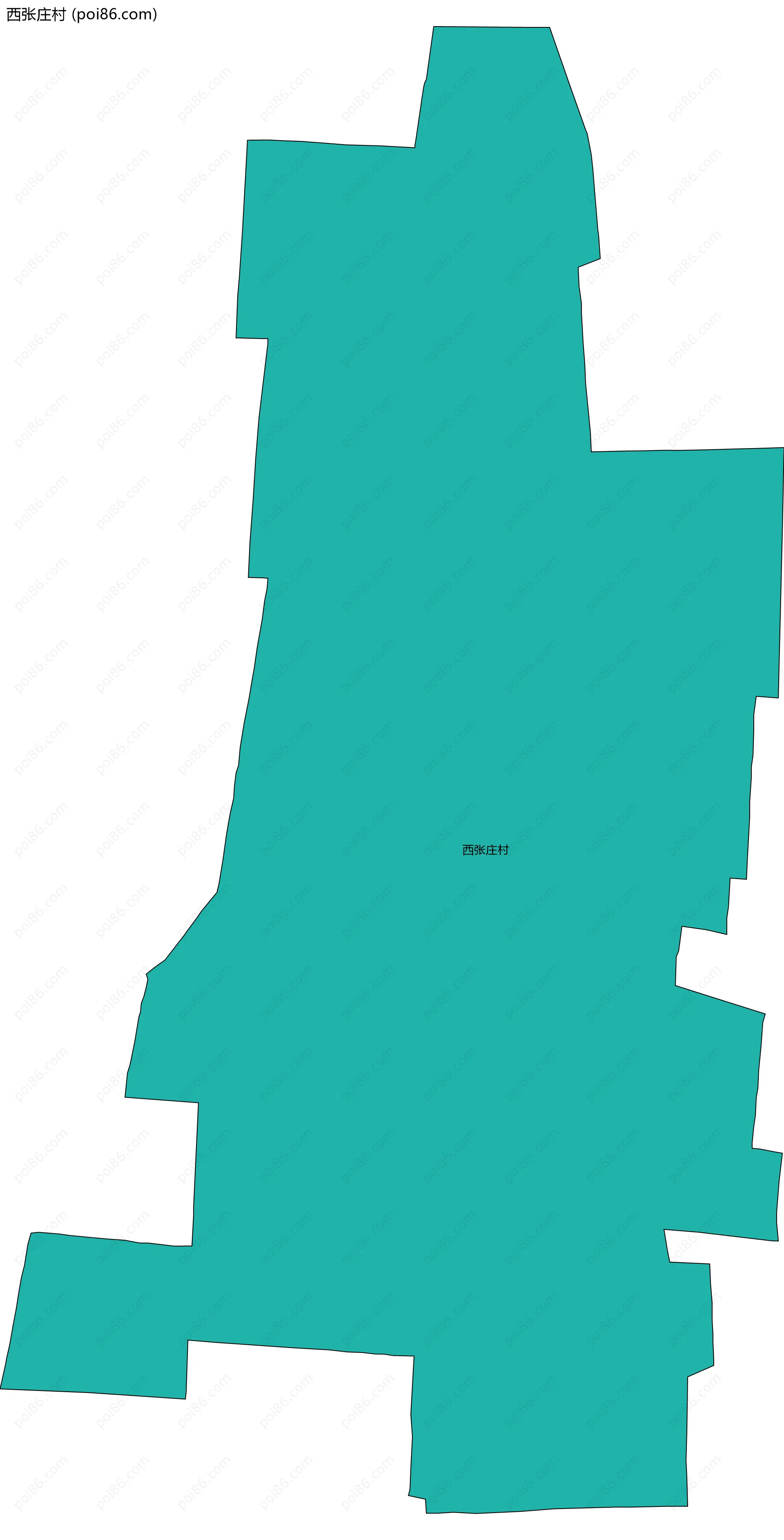 西张庄村边界地图