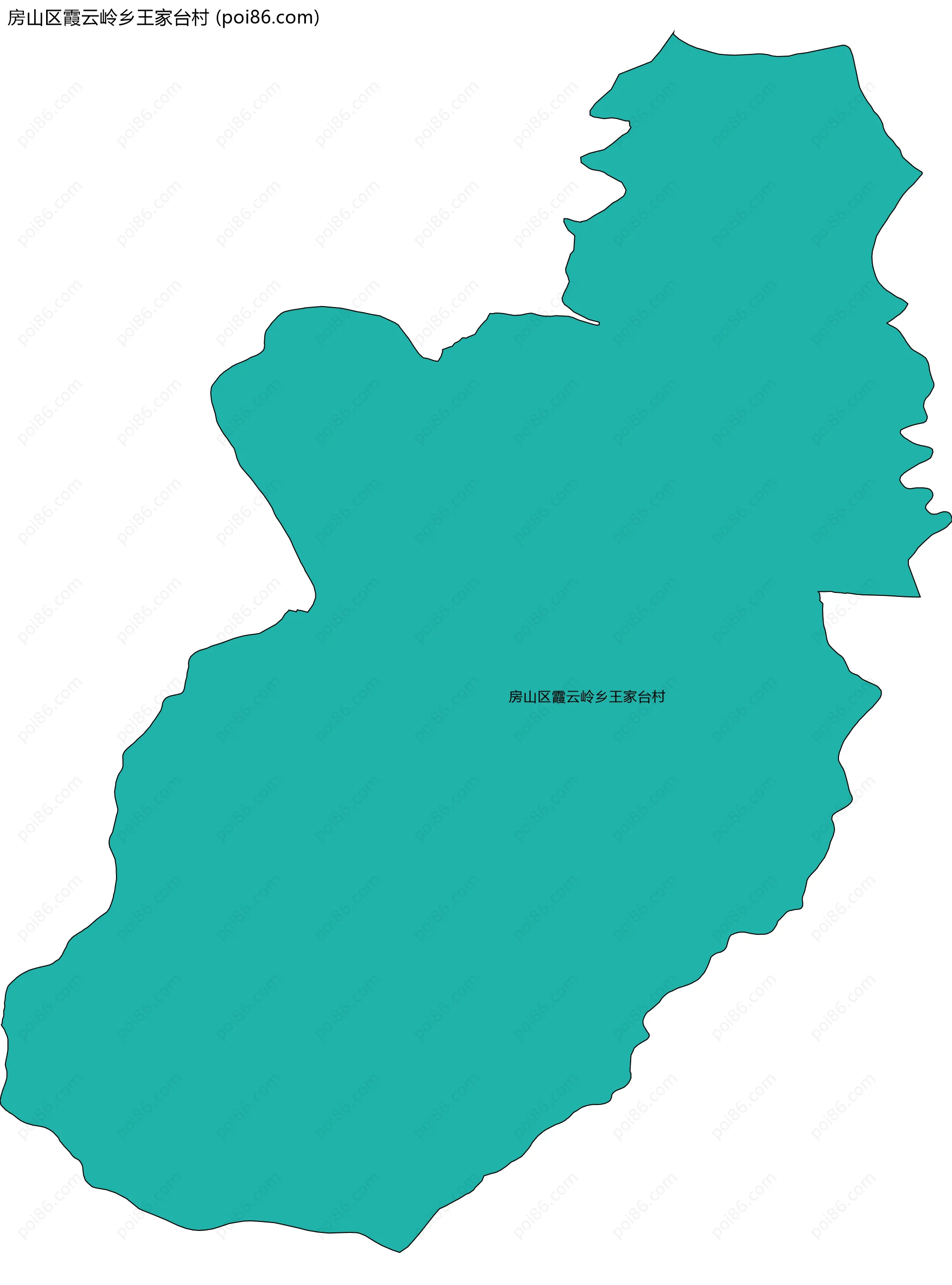 房山区霞云岭乡王家台村边界地图