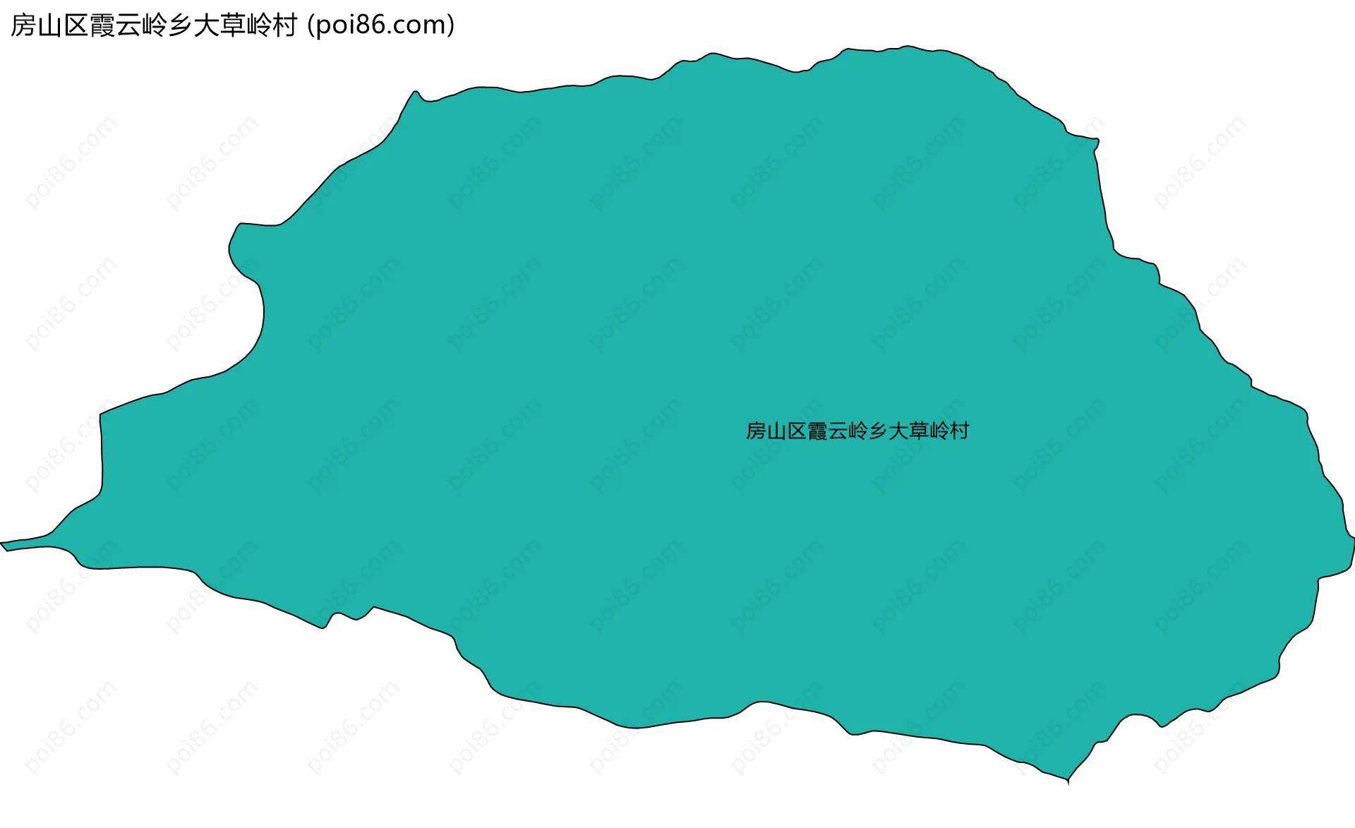 房山区霞云岭乡大草岭村边界地图
