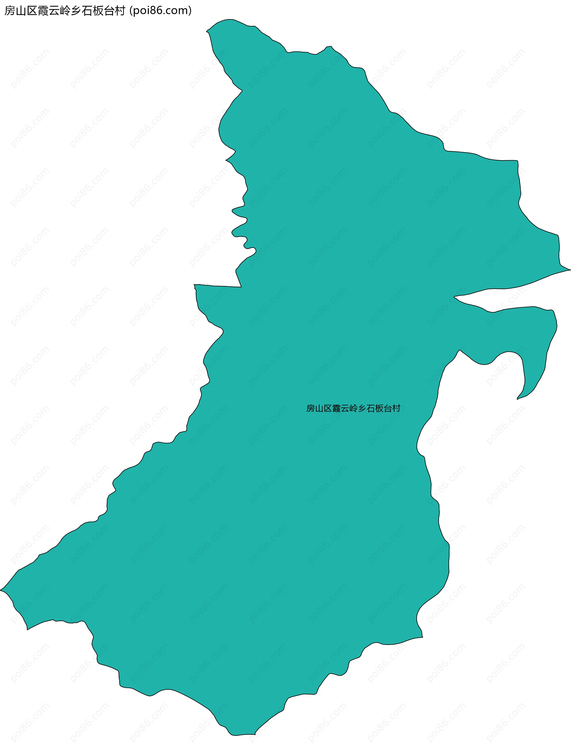 房山区霞云岭乡石板台村边界地图