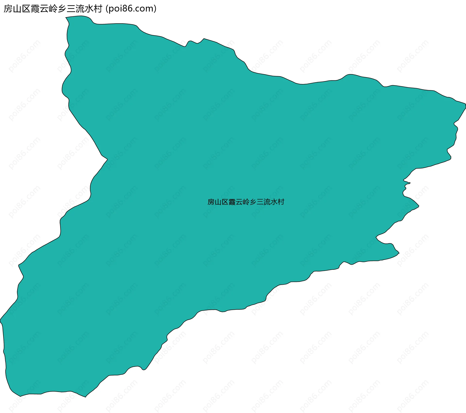 房山区霞云岭乡三流水村边界地图