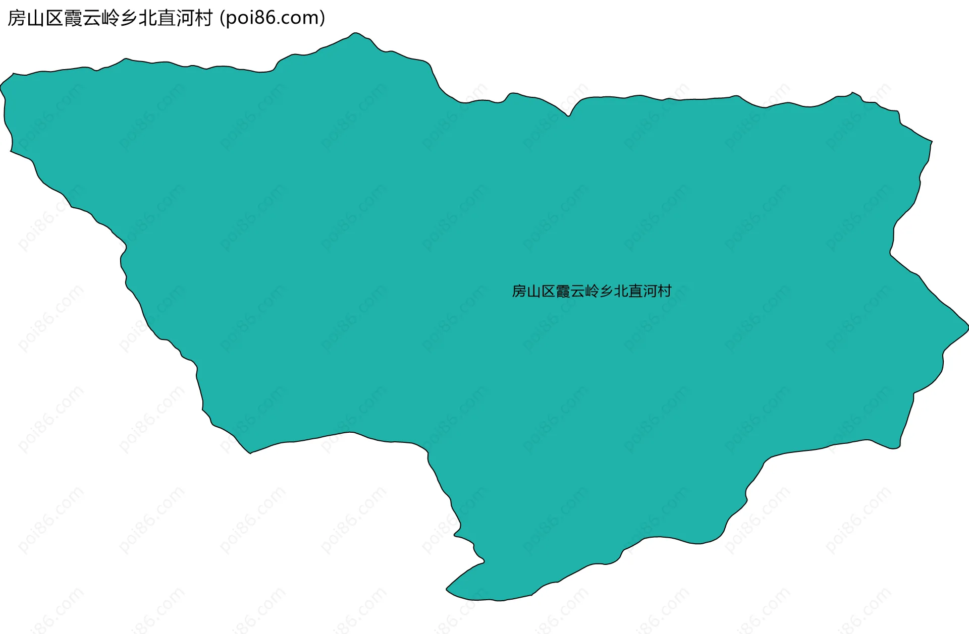 房山区霞云岭乡北直河村边界地图