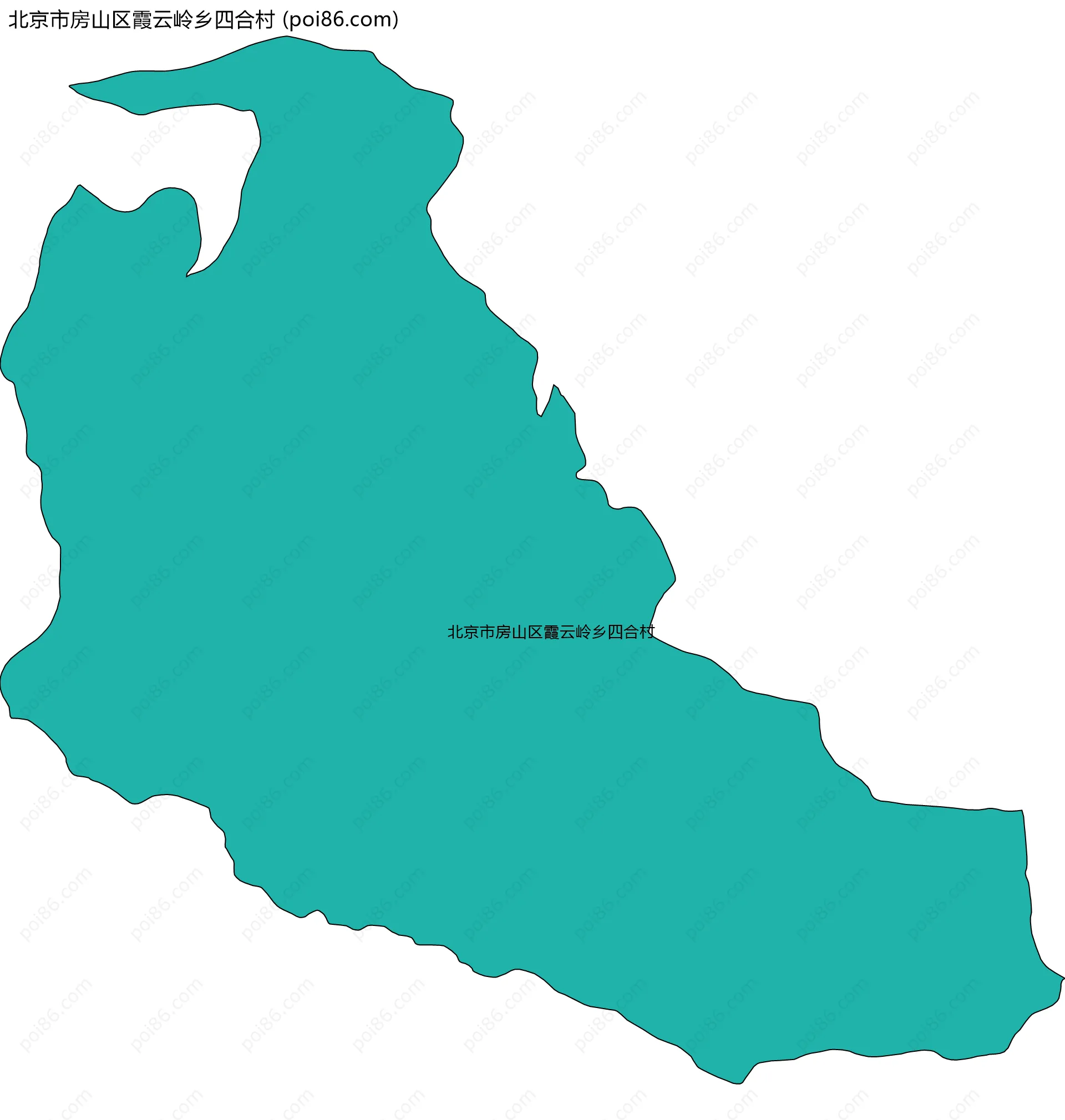 北京市房山区霞云岭乡四合村边界地图