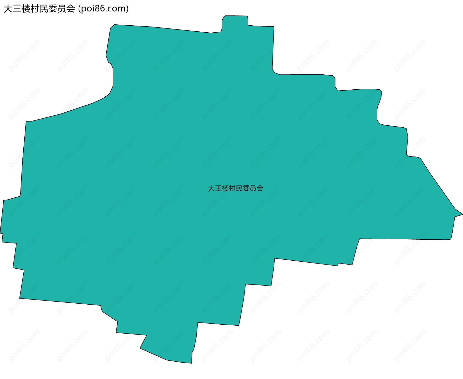 大王楼村民委员会边界地图