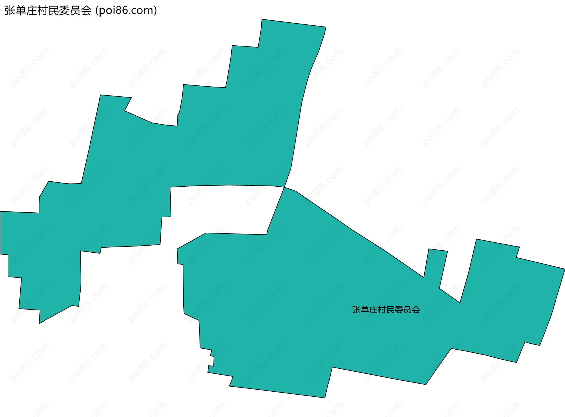 张单庄村民委员会边界地图
