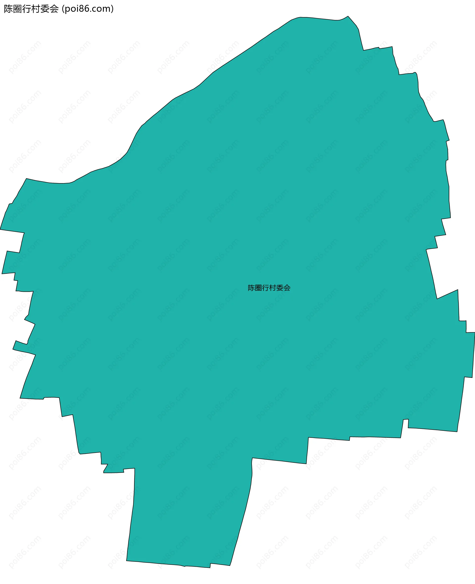 陈圈行村委会边界地图