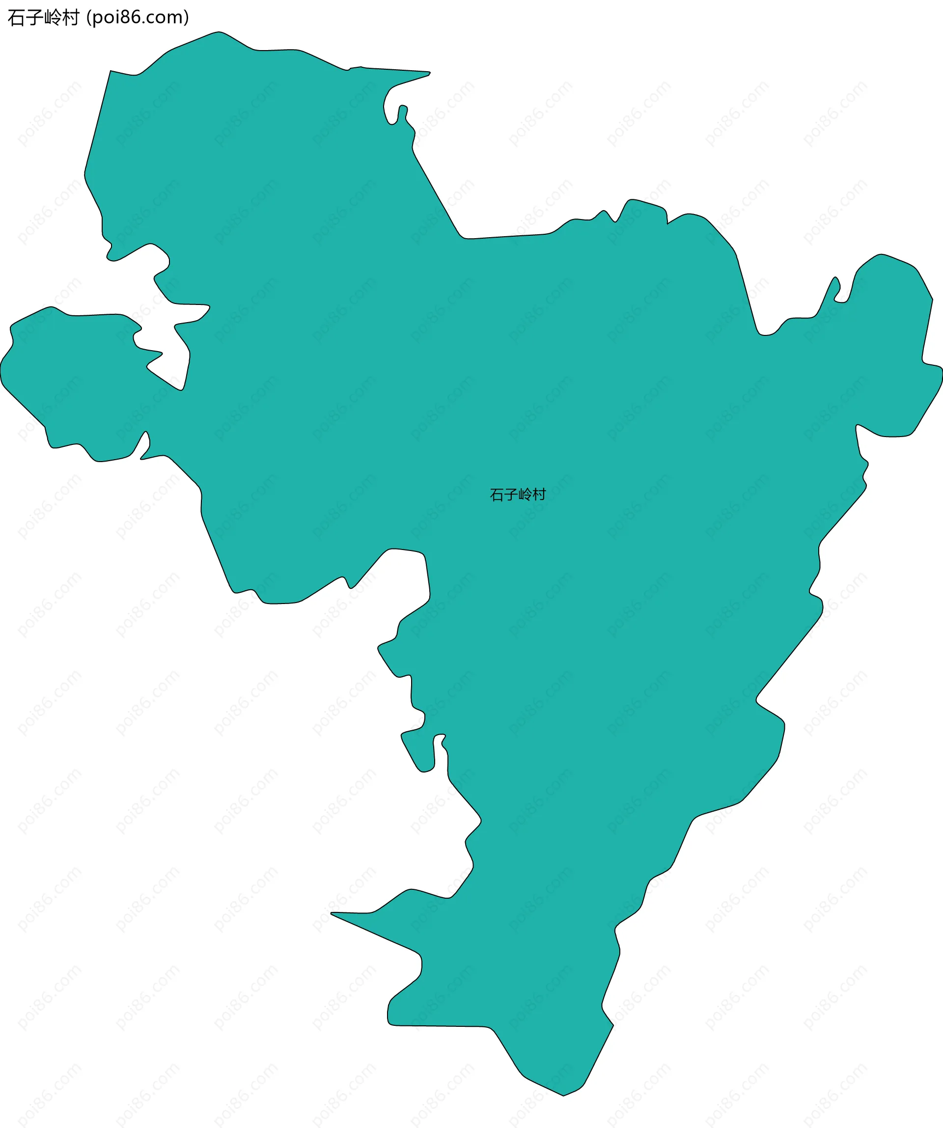 石子岭村边界地图