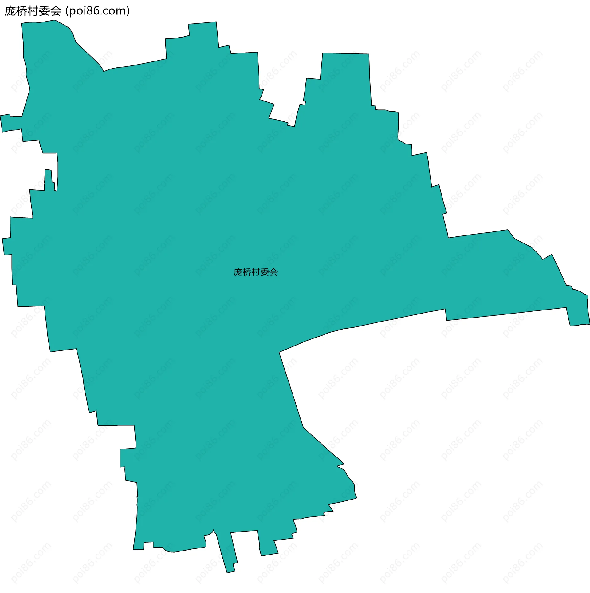 庞桥村委会边界地图