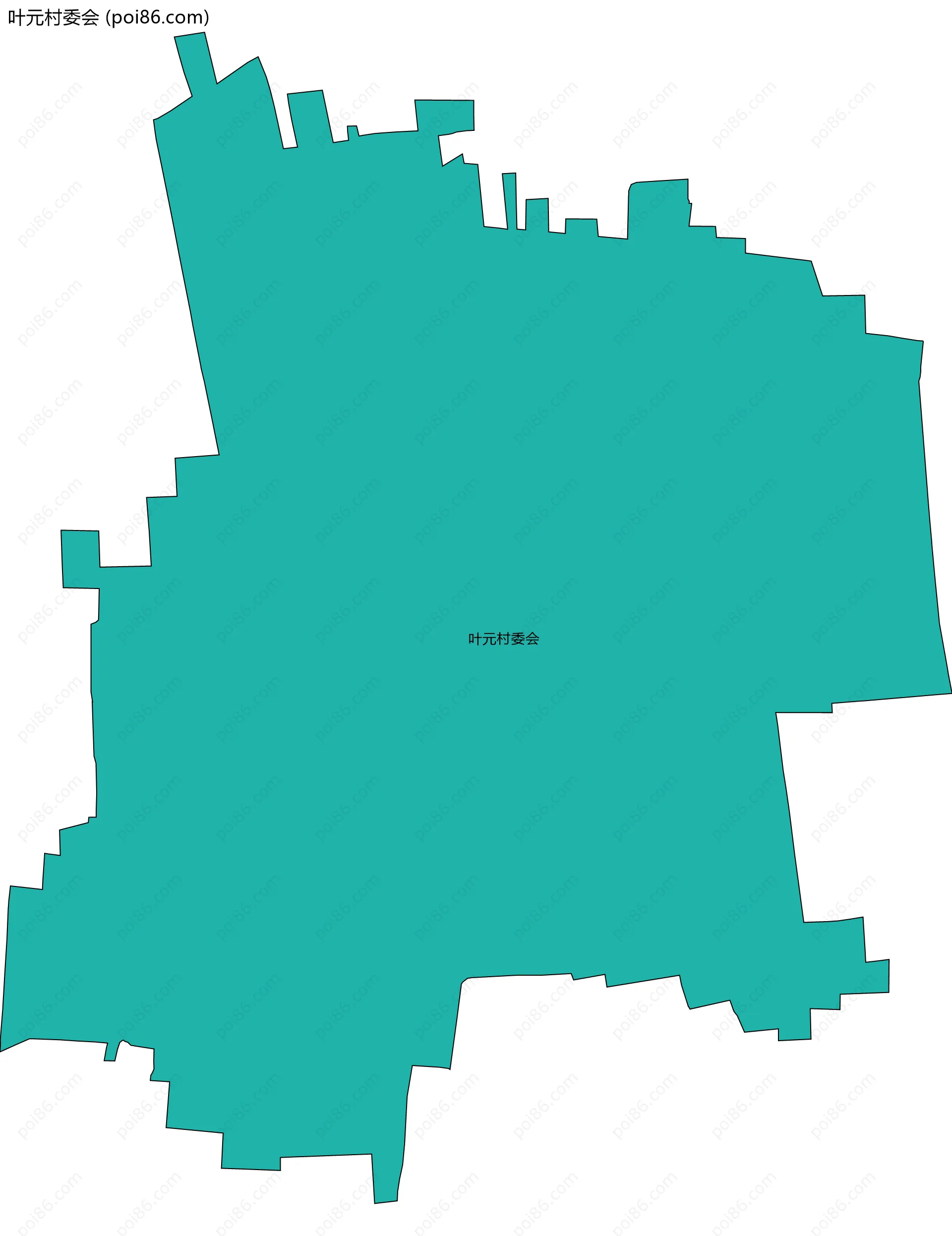 叶元村委会边界地图