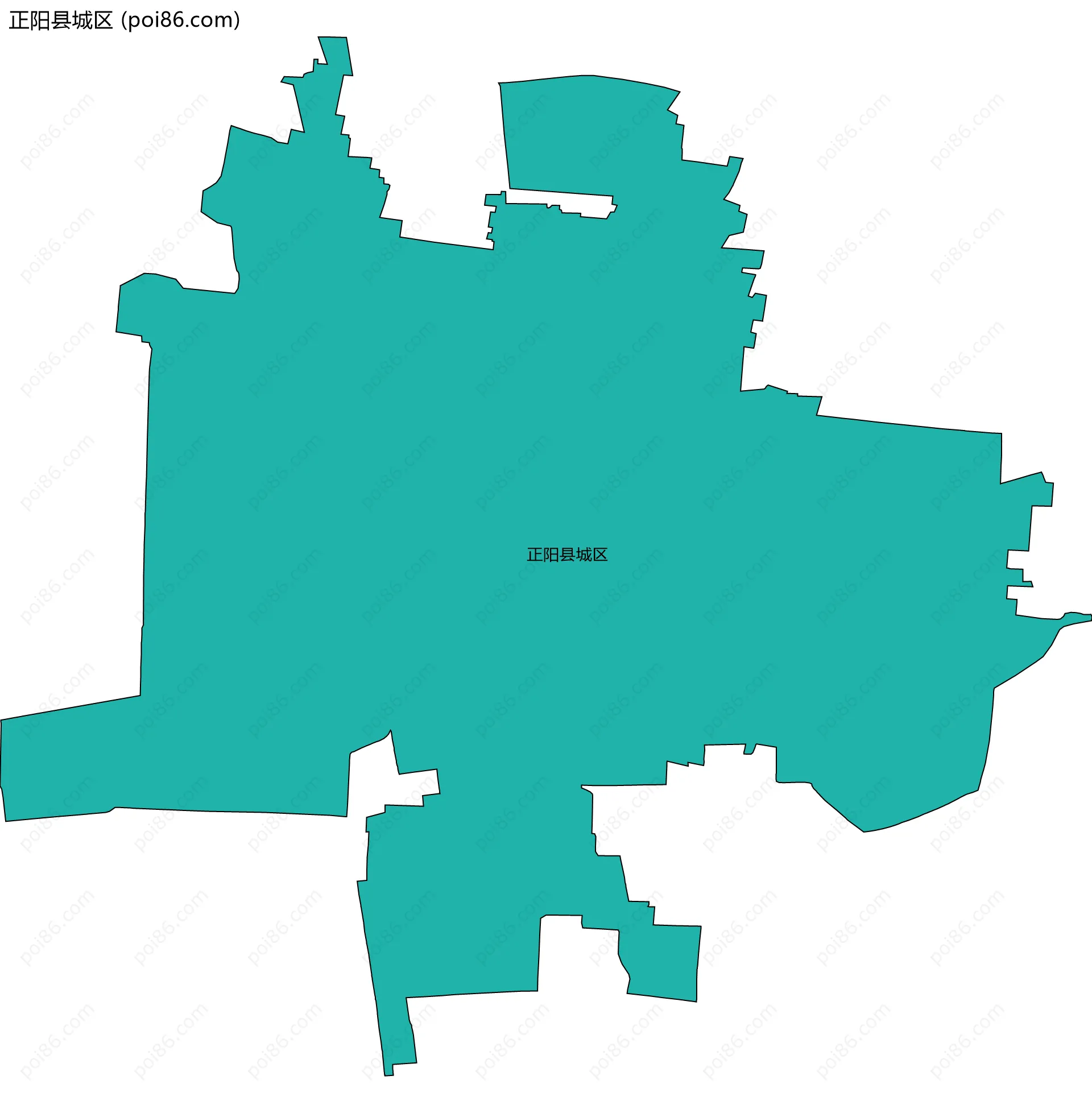 正阳县城区边界地图