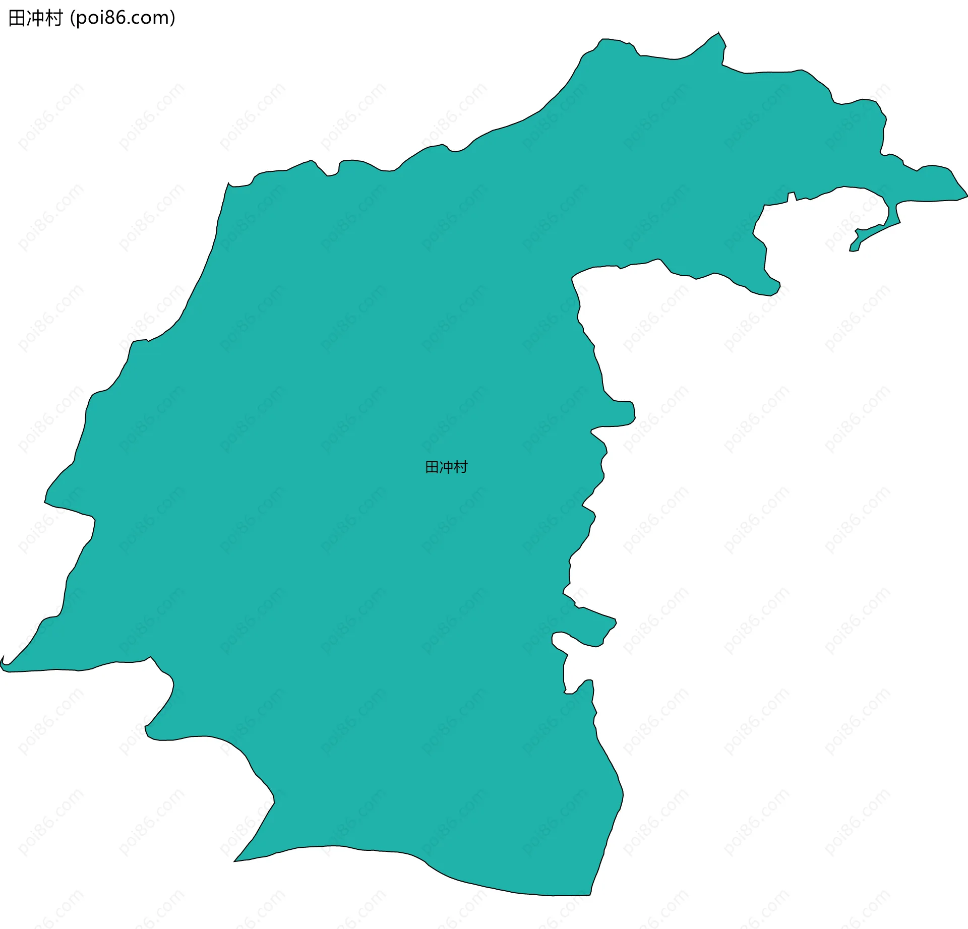 田冲村边界地图