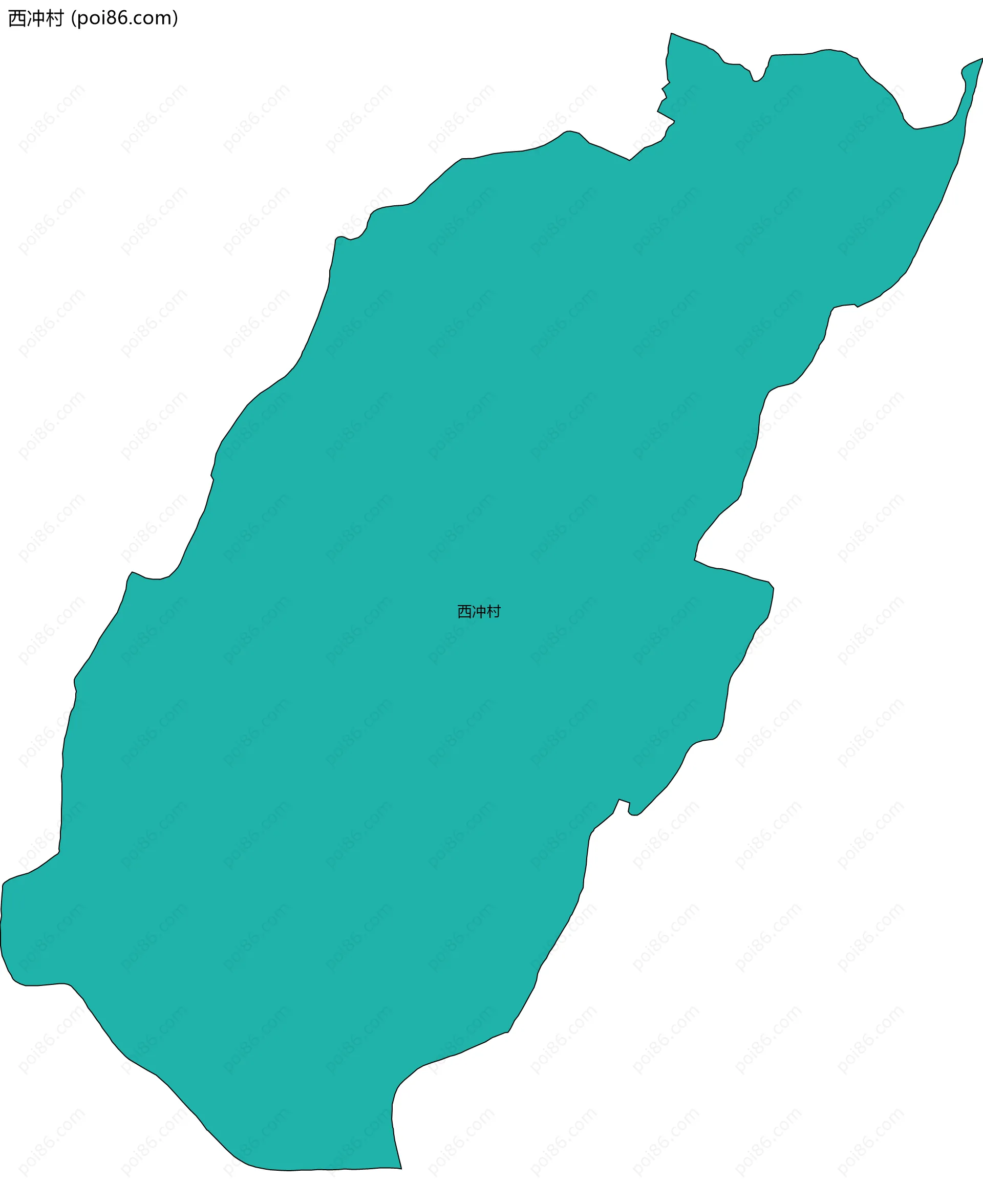 西冲村边界地图