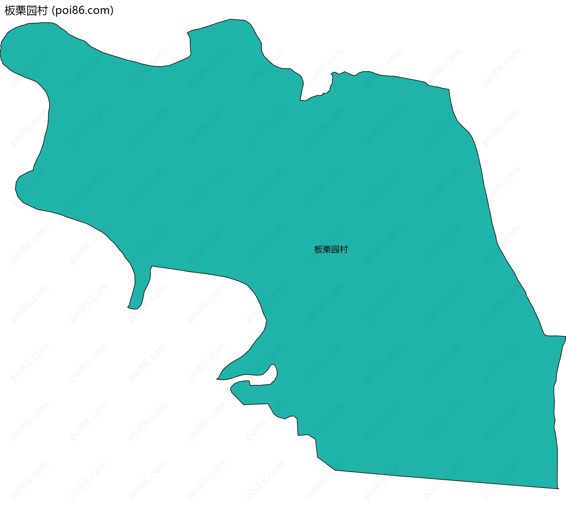 板栗园村边界地图