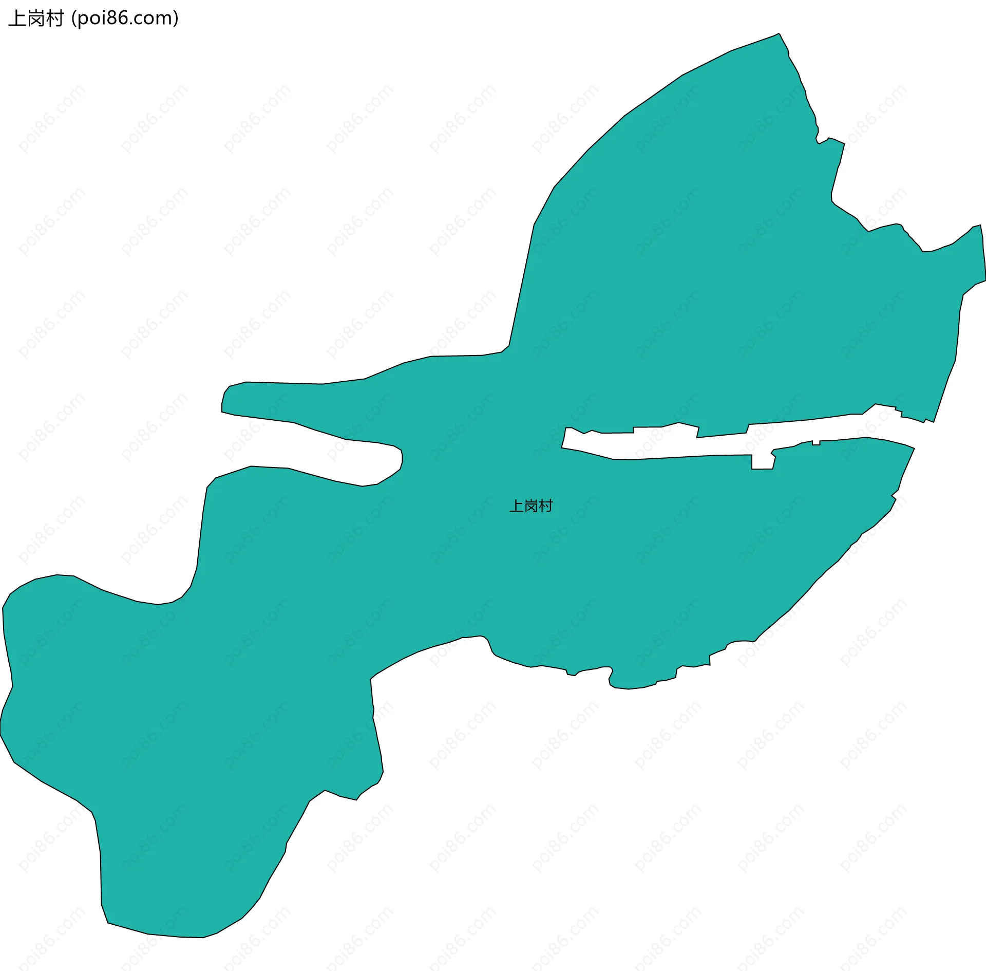上岗村边界地图