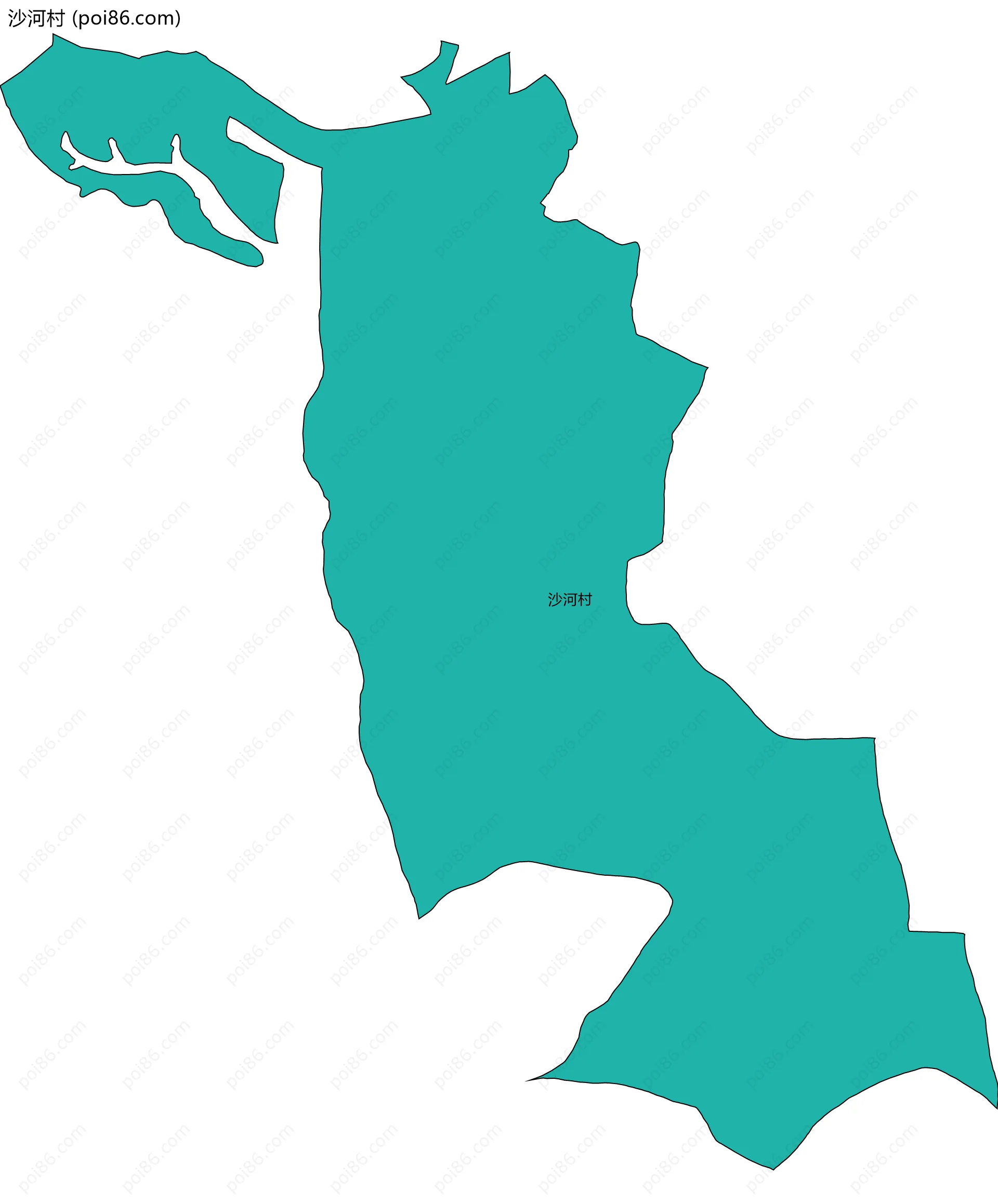 沙河村边界地图