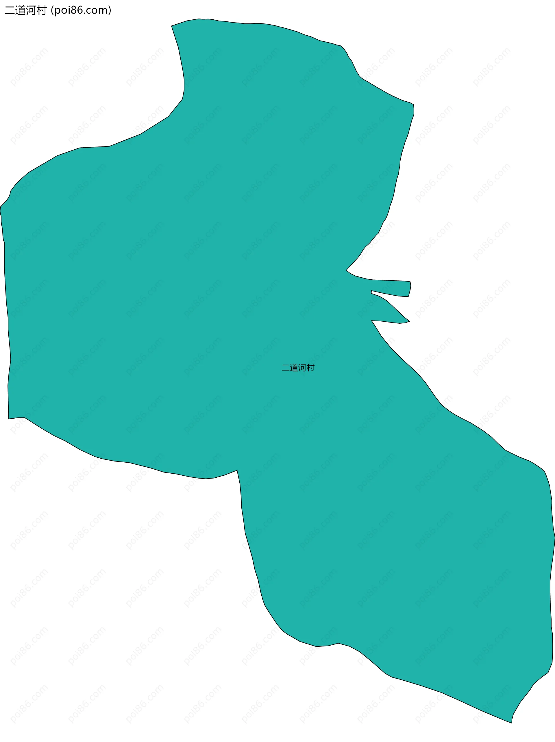 二道河村边界地图