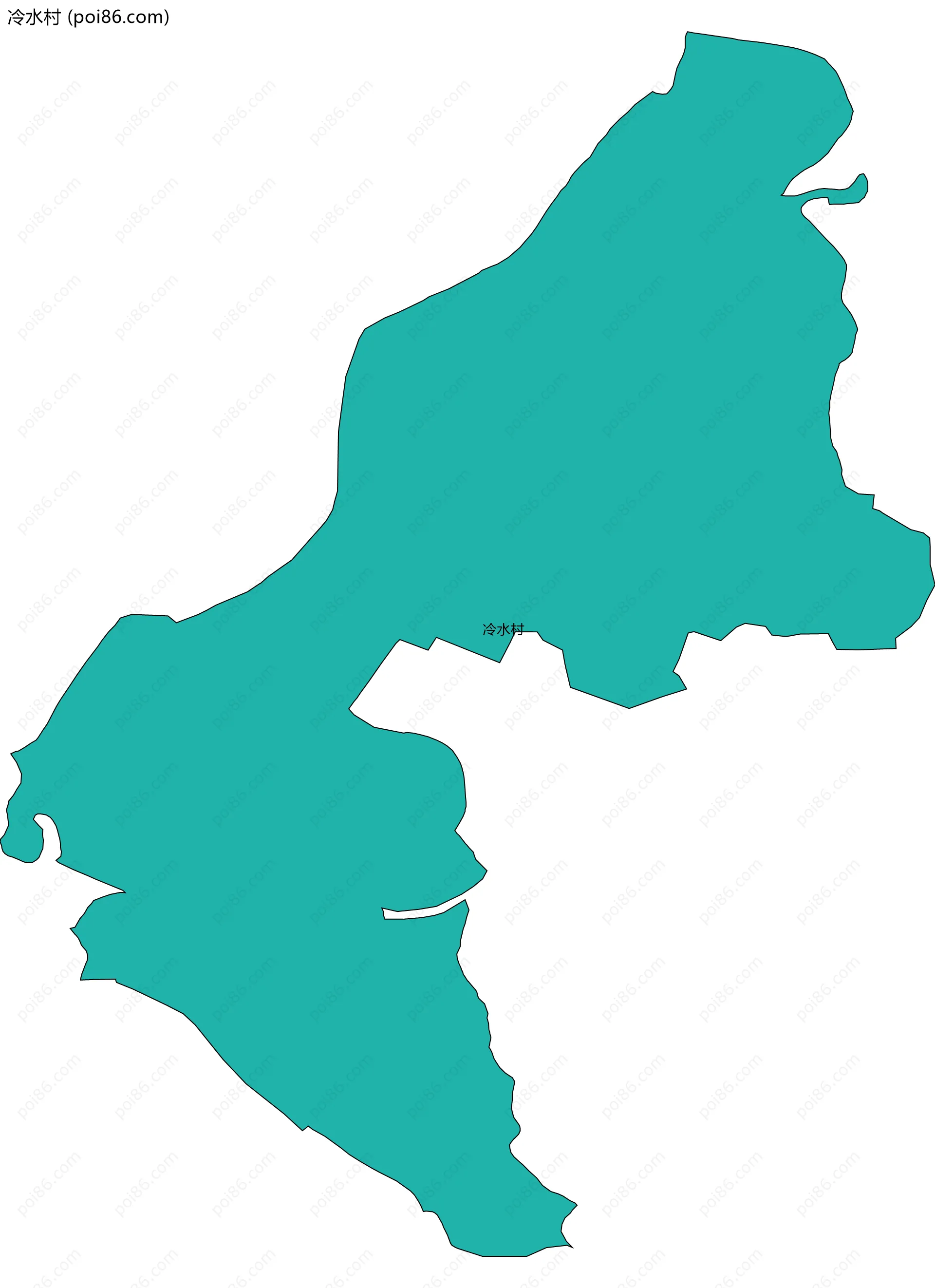 冷水村边界地图