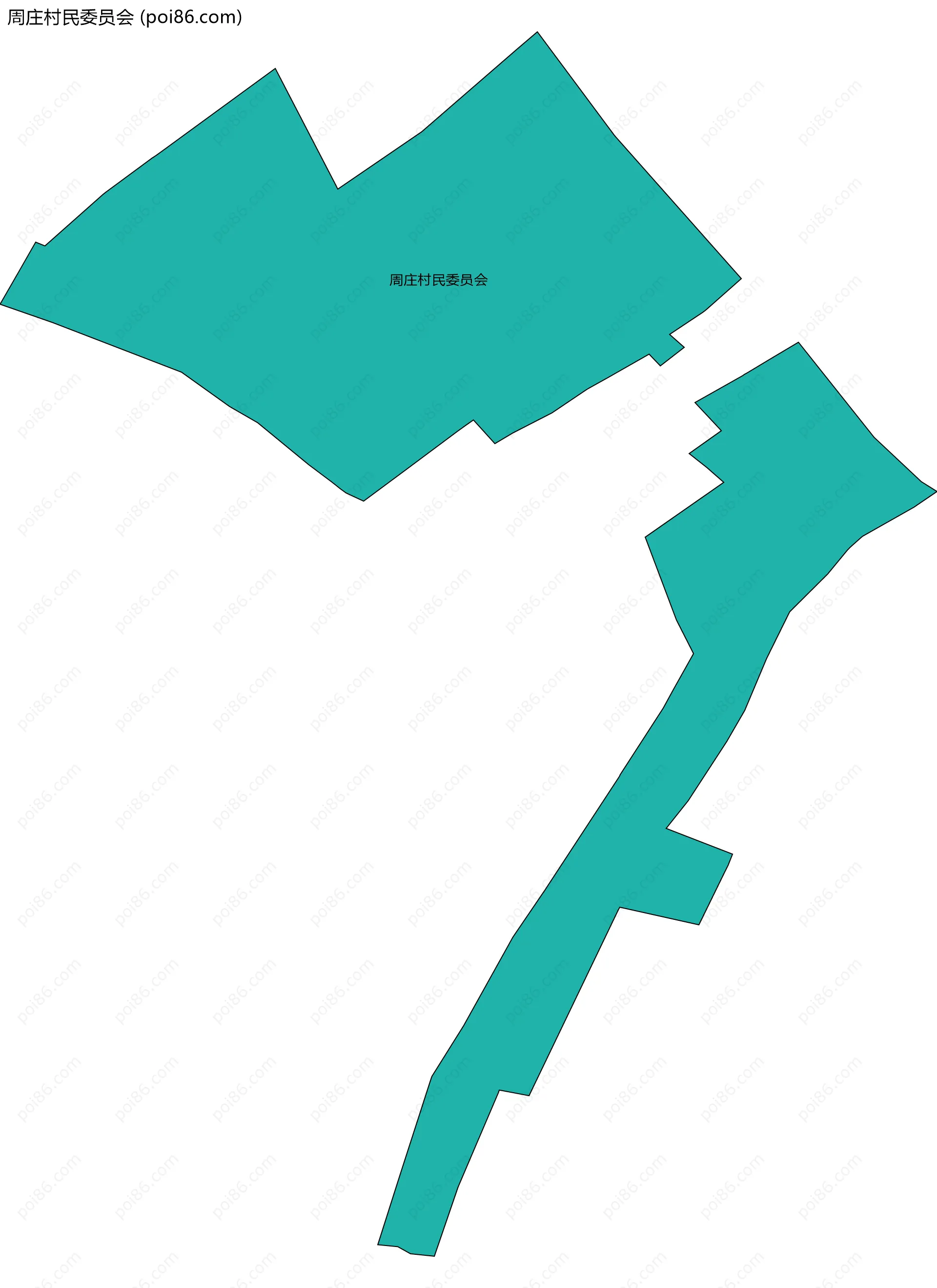 周庄村民委员会边界地图