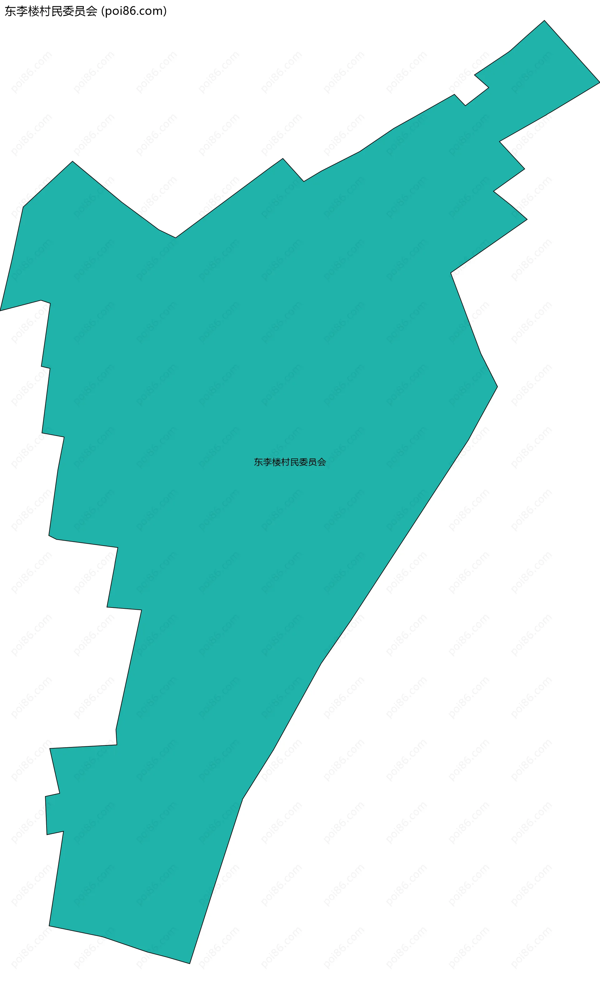 东李楼村民委员会边界地图