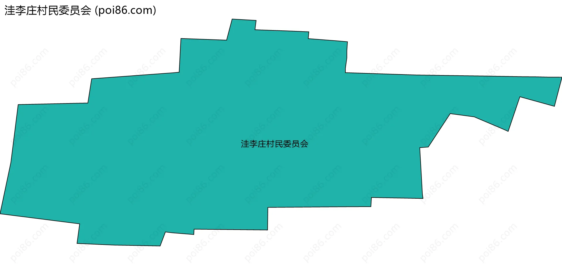 洼李庄村民委员会边界地图