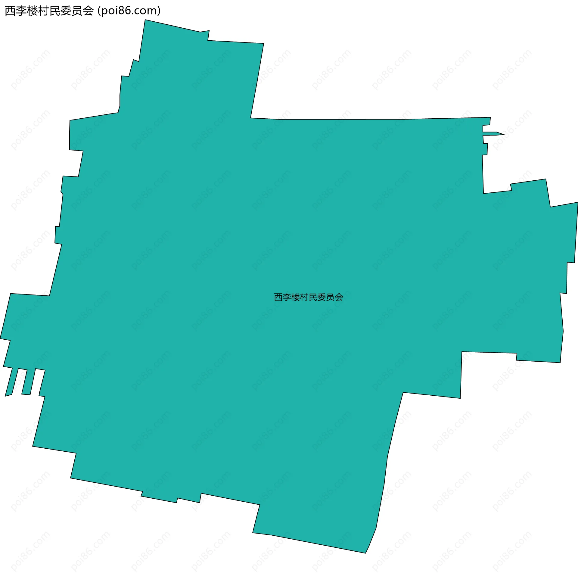 西李楼村民委员会边界地图