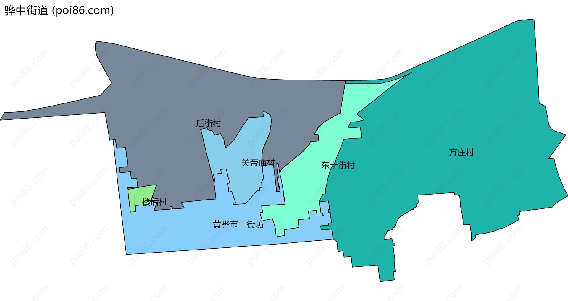骅中街道边界地图(五级行政区划)