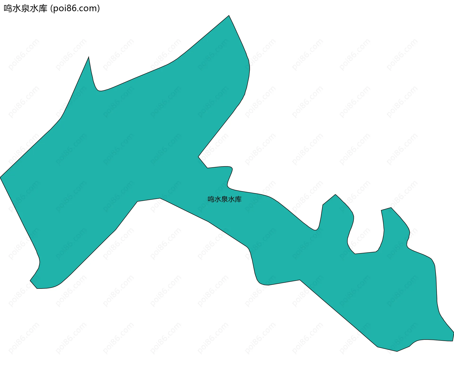 鸣水泉水库边界地图