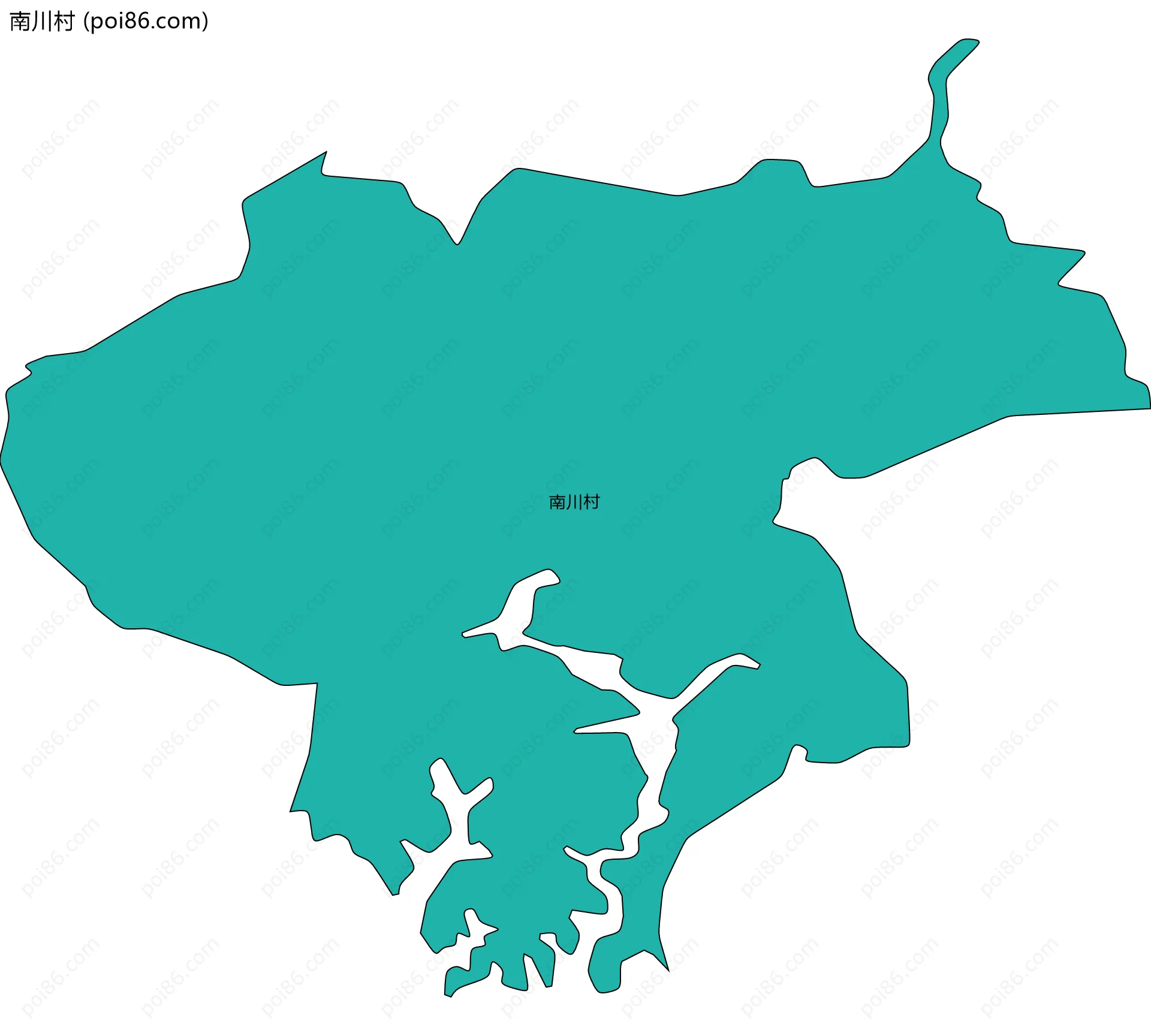 南川村边界地图