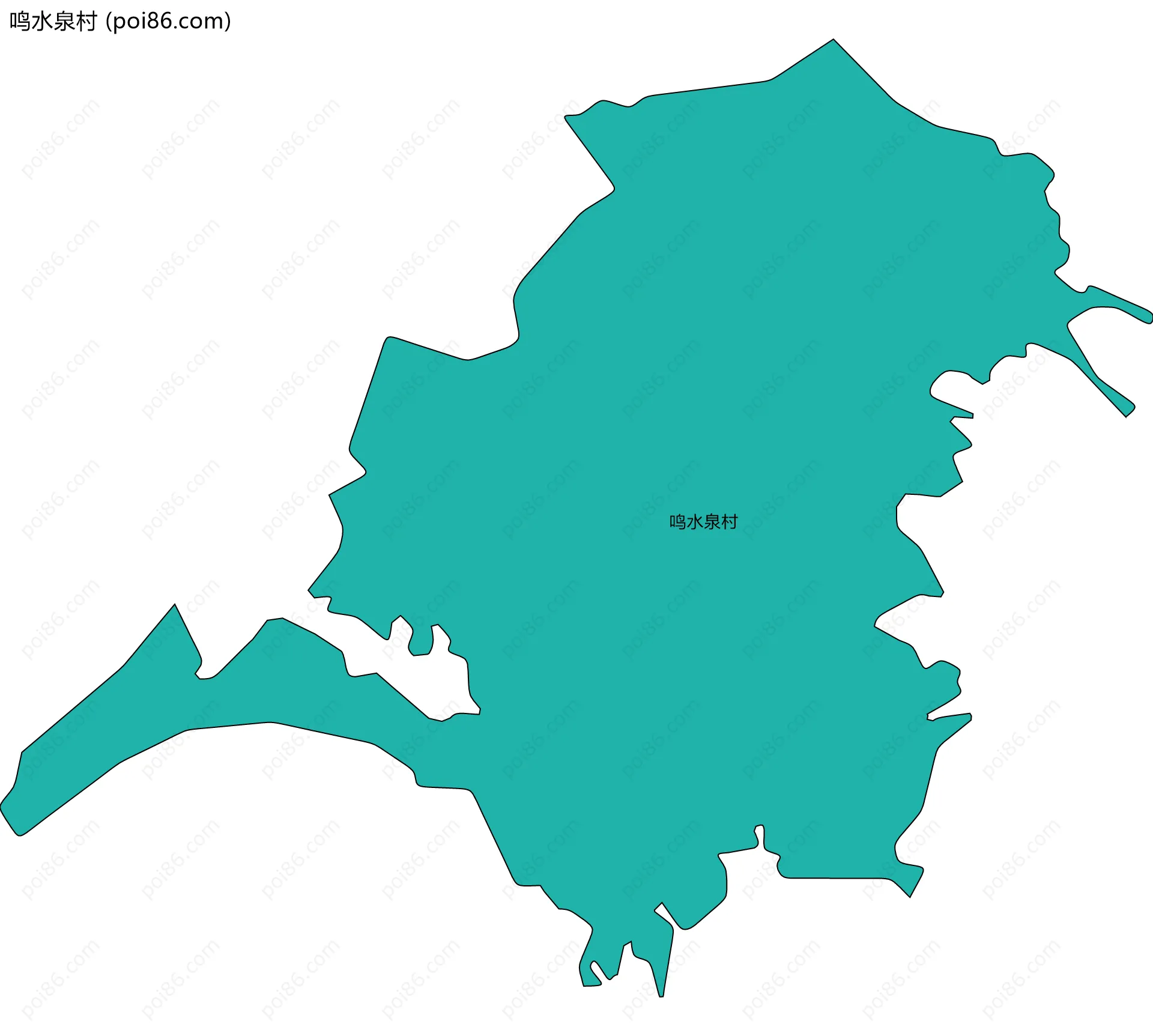 鸣水泉村边界地图