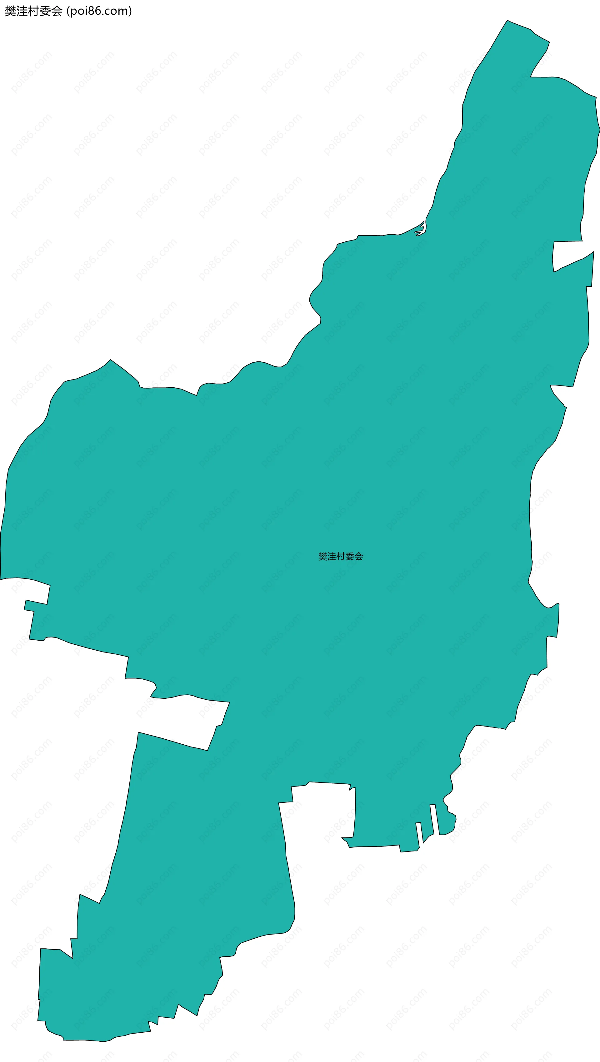 樊洼村委会边界地图