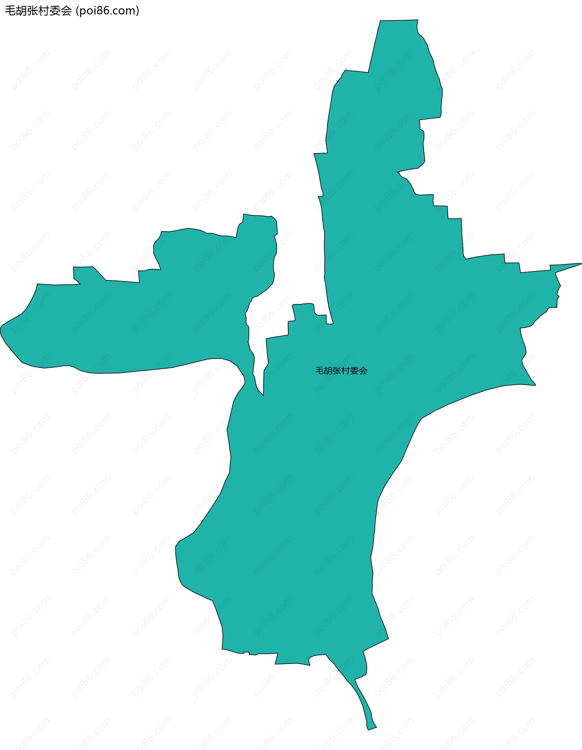 毛胡张村委会边界地图