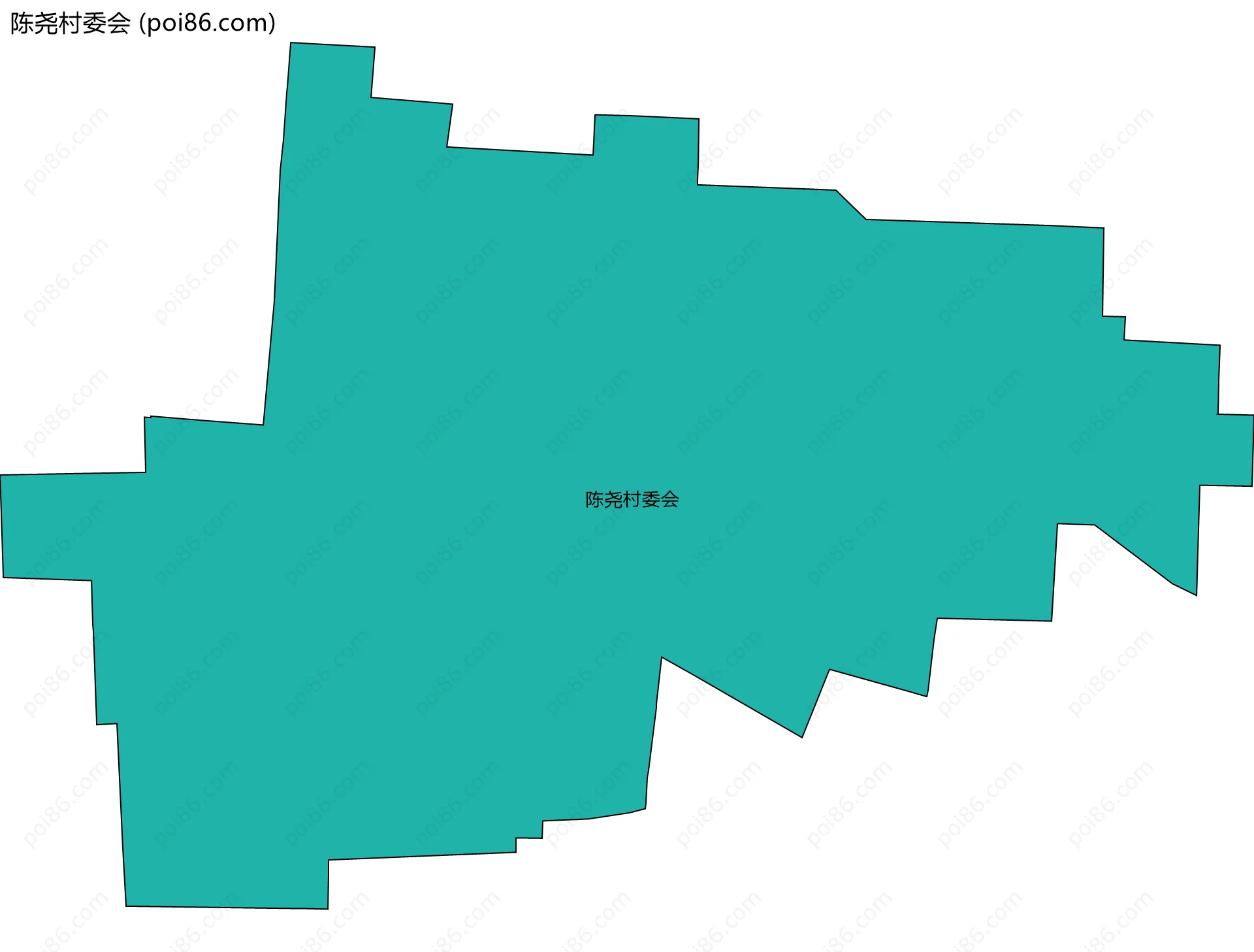 陈尧村委会边界地图