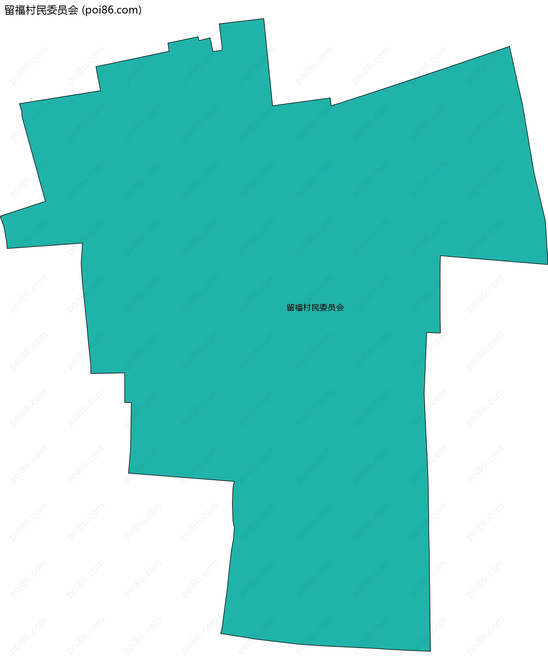 留福村民委员会边界地图