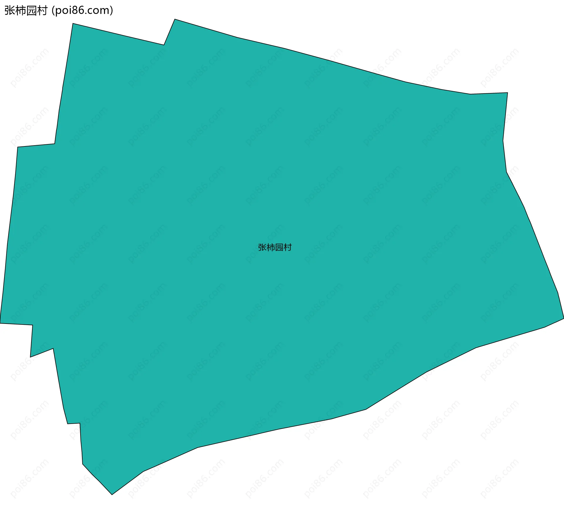 张柿园村边界地图