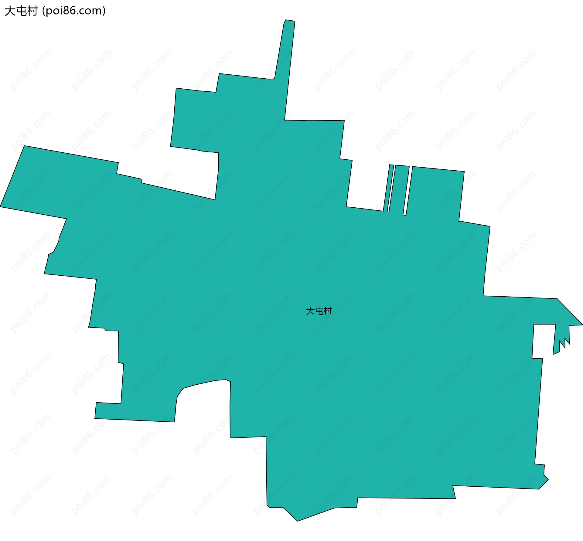 大屯村边界地图