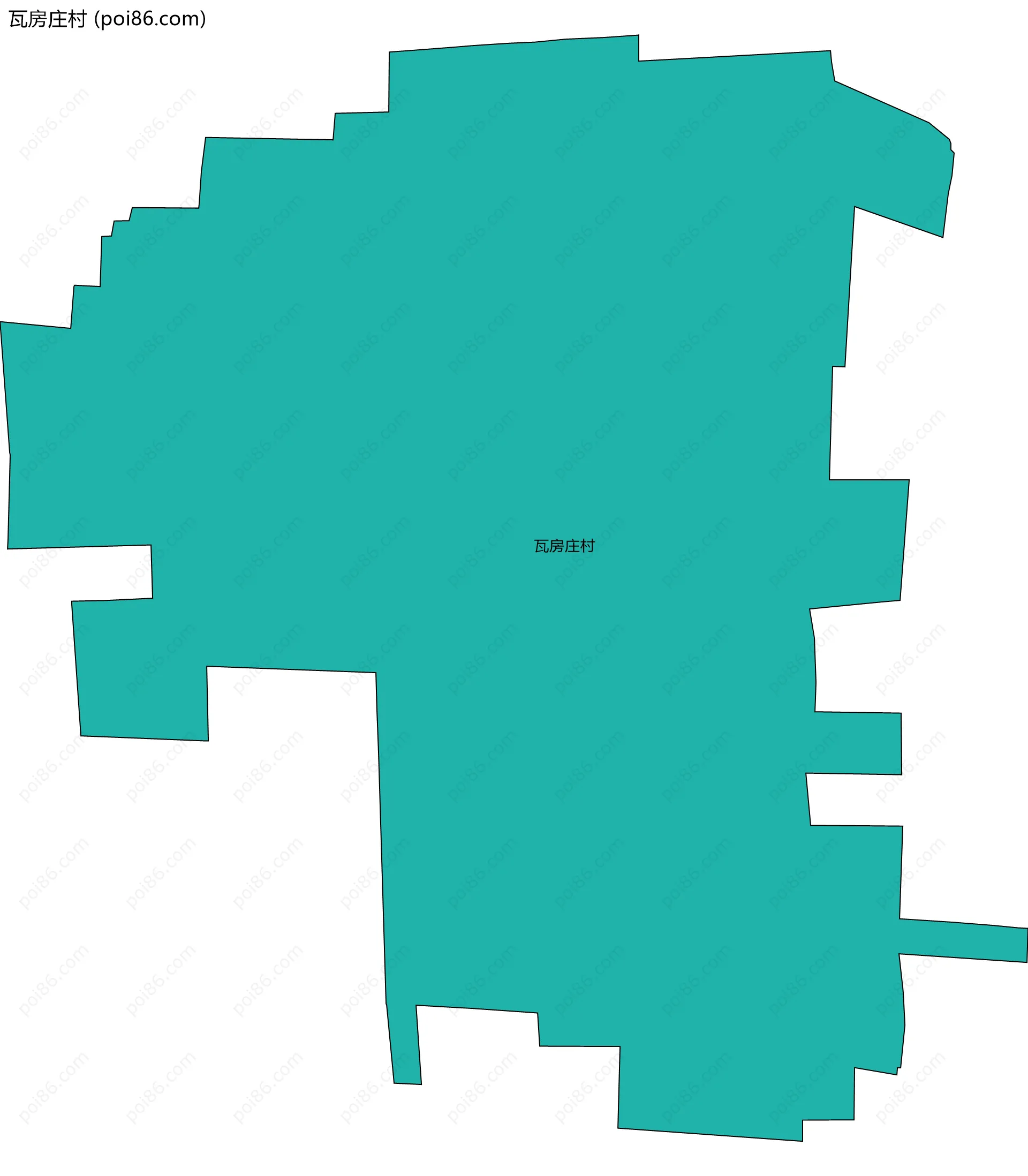 瓦房庄村边界地图