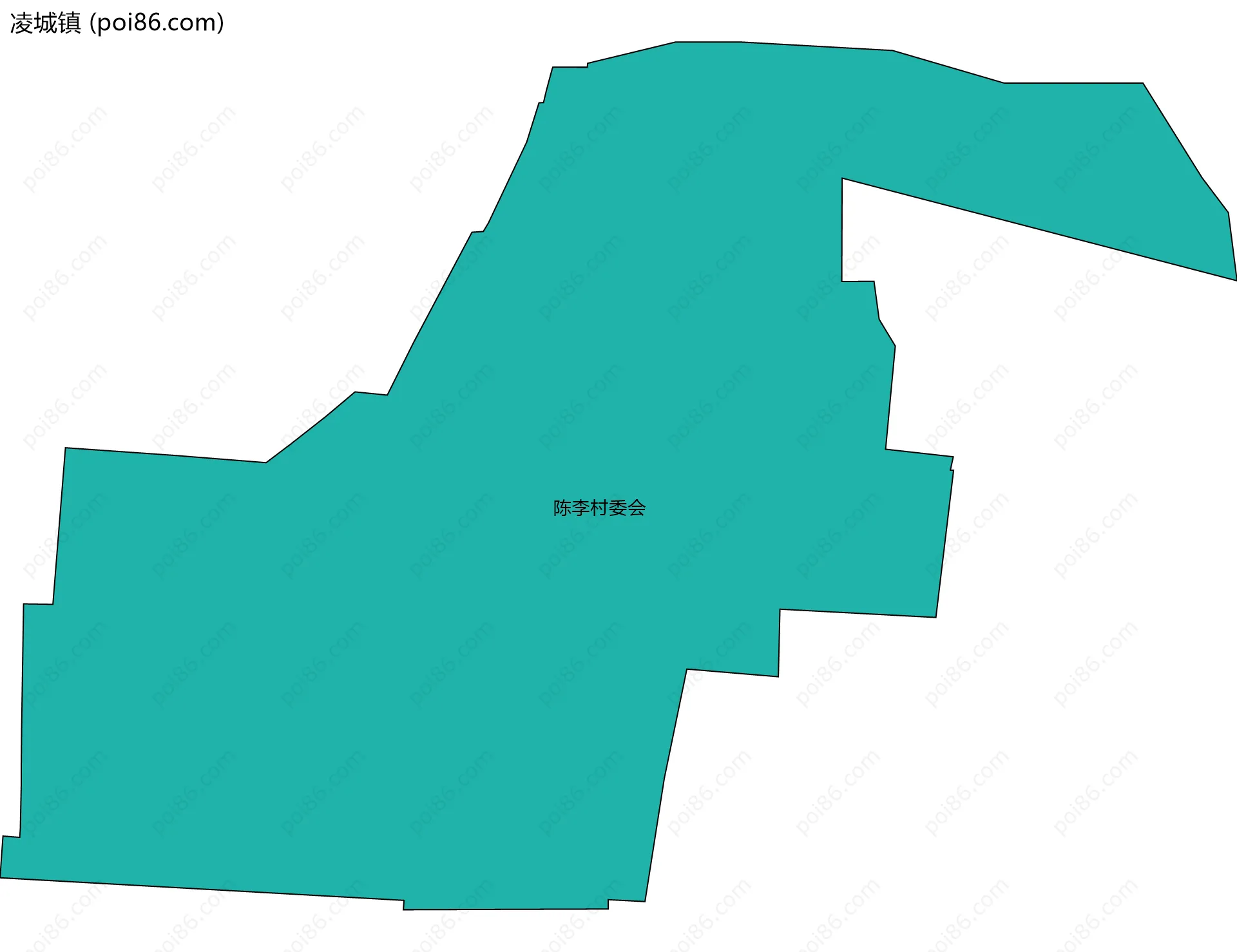 凌城镇边界地图(五级行政区划)